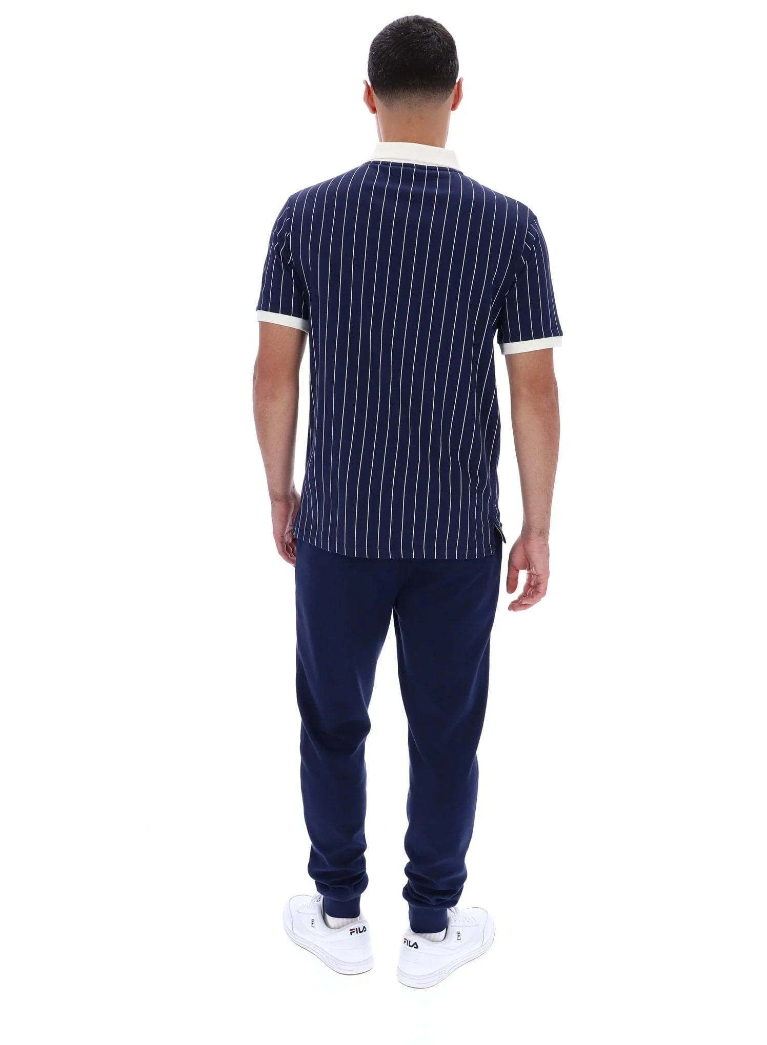 BB1 Classic Vintage Striped Polo in Fila navy/Raffia/Gardenia - Image 3