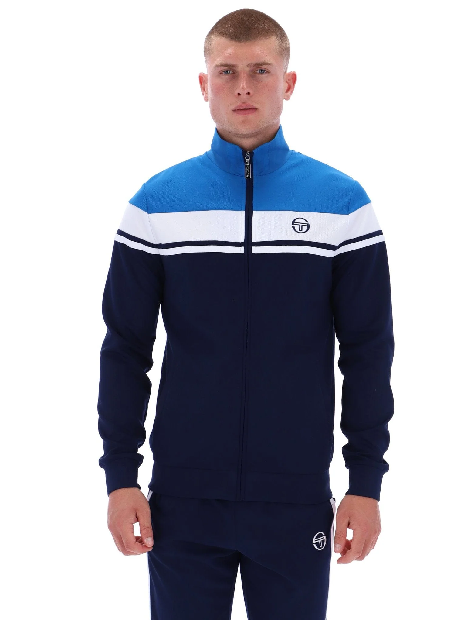 Damarindo Track Top in Directorie Blue/White/Martime Blue - Image 3