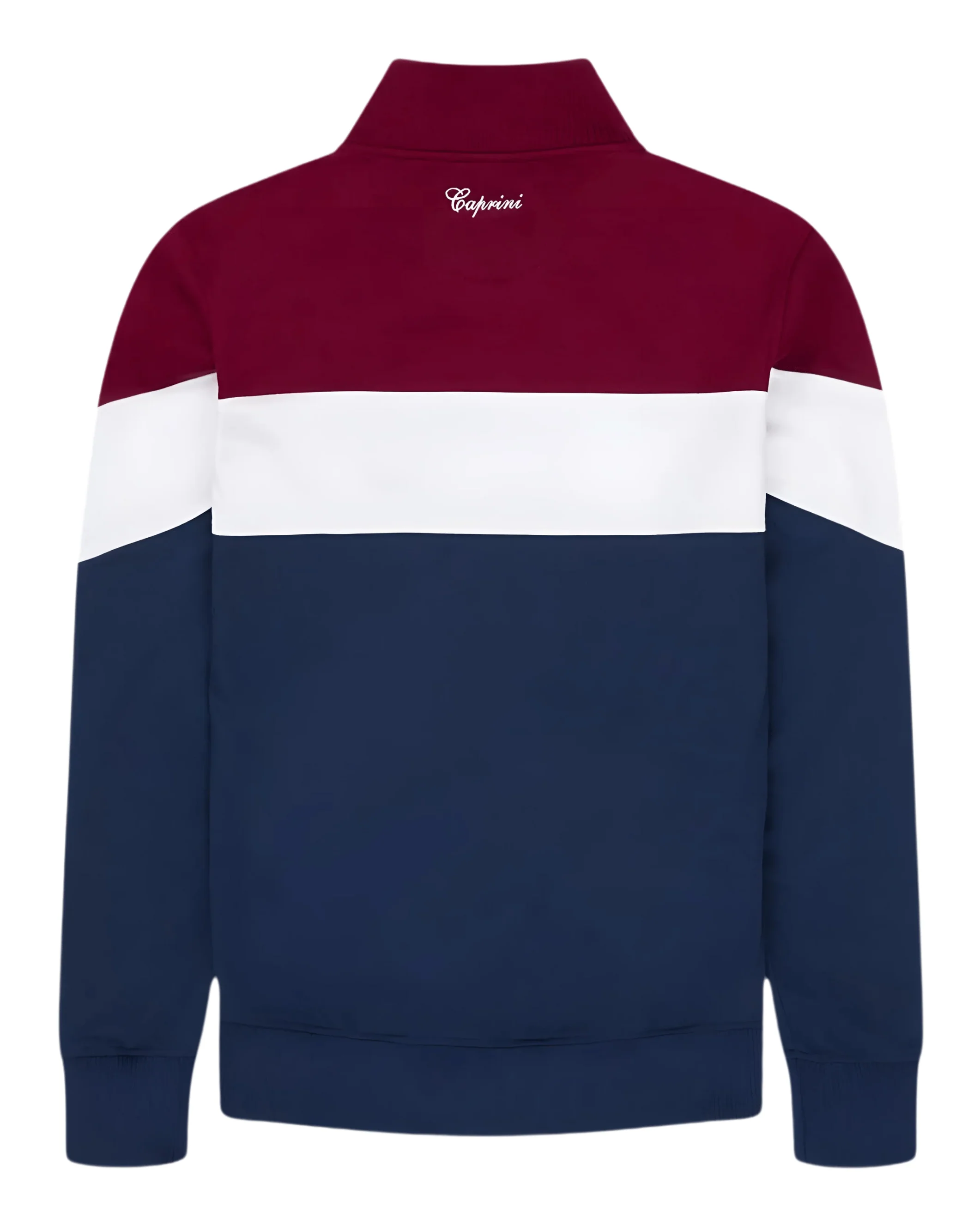 Caprini Track Top in Burgundy/Navy - Image 2