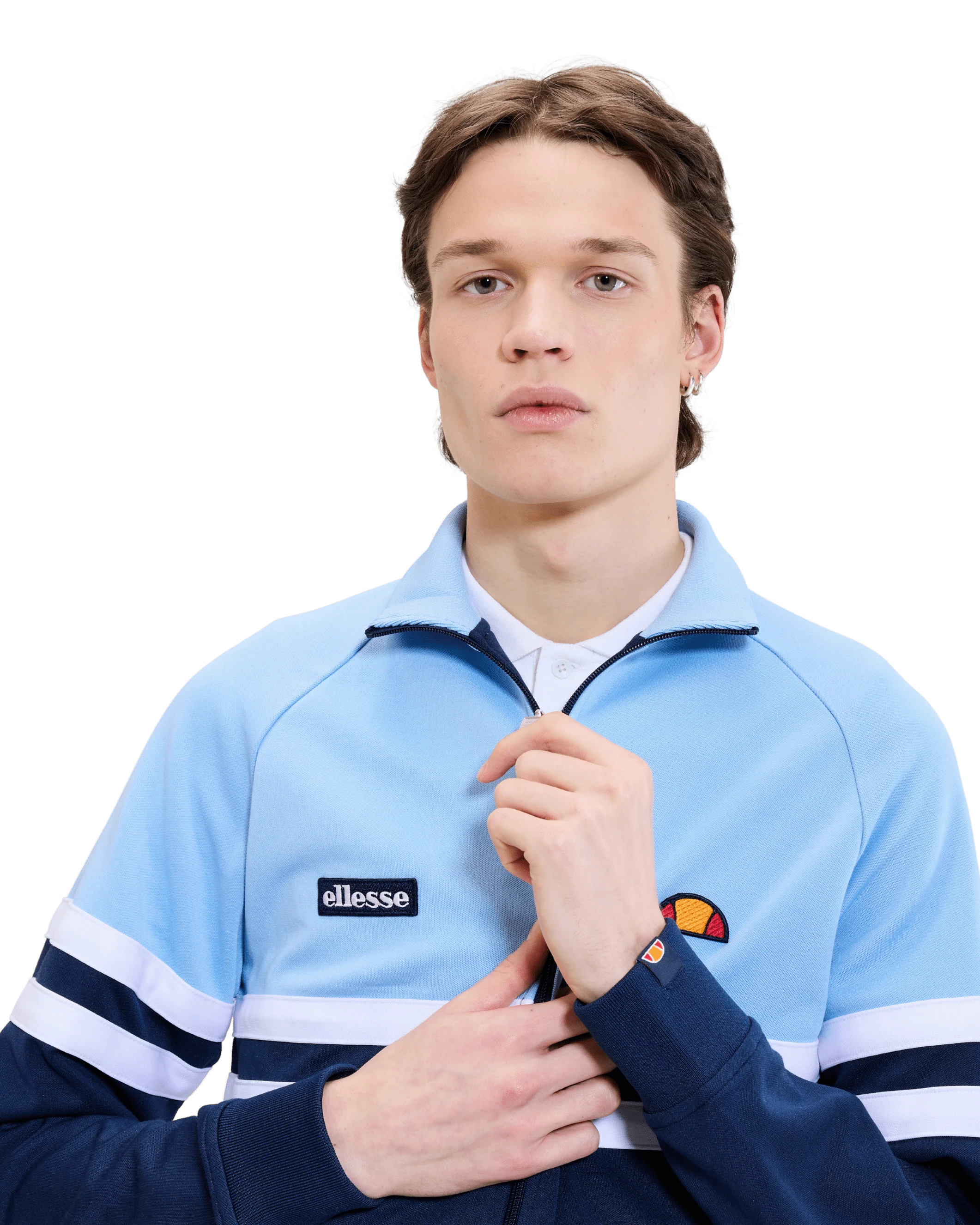 Rimini Track Top in Light Blue/Navy - Image 4