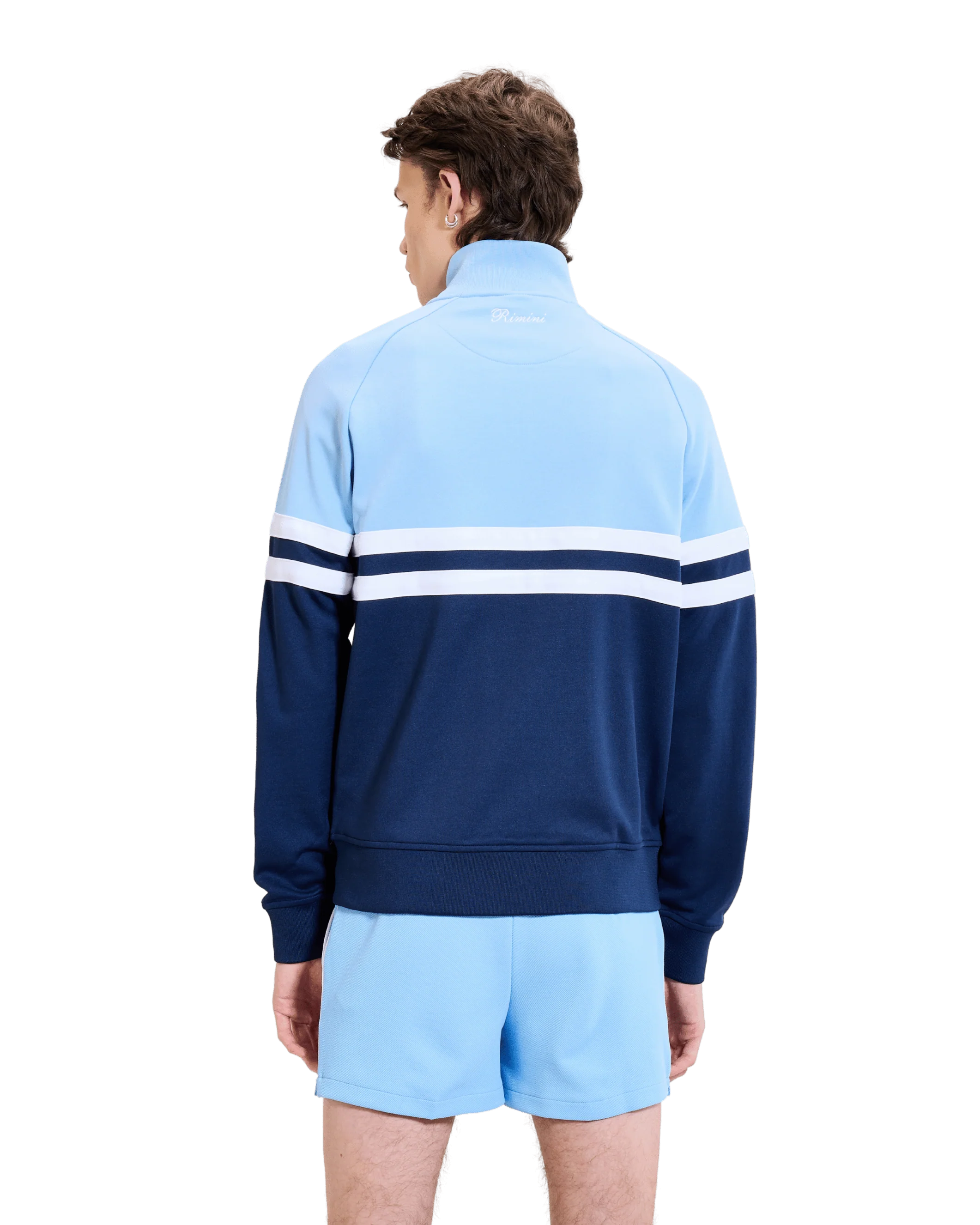 Rimini Track Top in Light Blue/Navy - Image 5