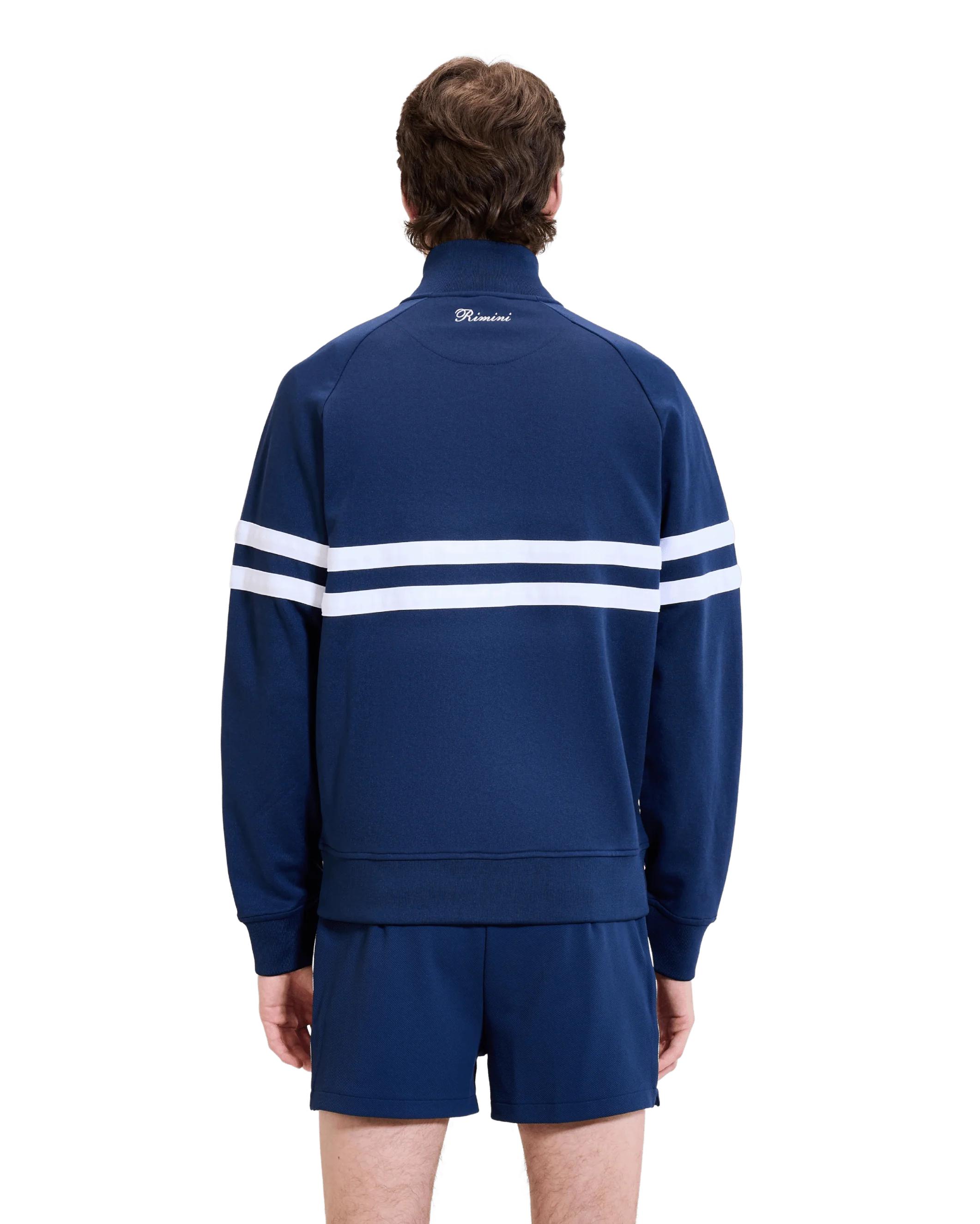 Rimini Track Top in Navy/White - Image 4