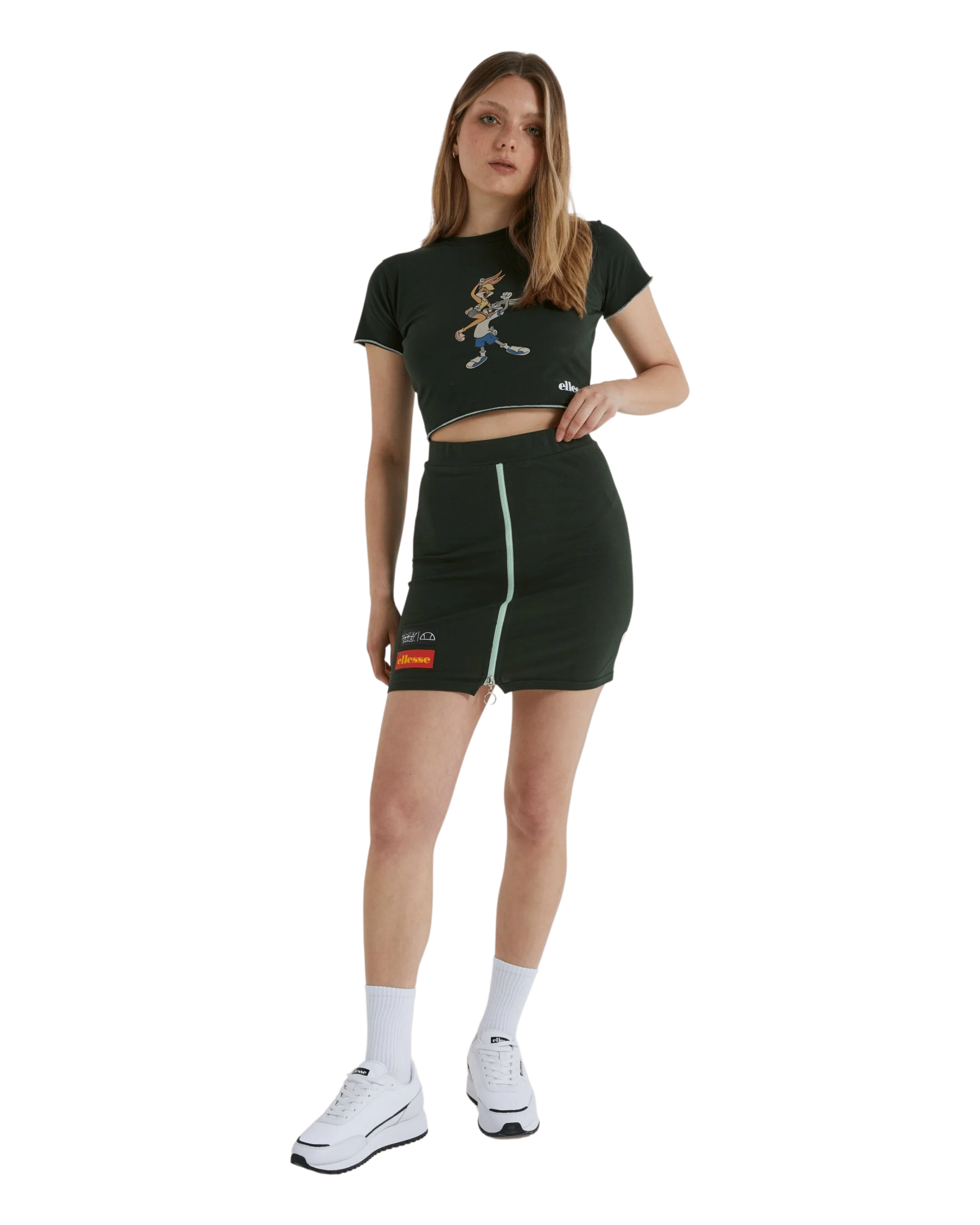 Tweetest Women's Crop Looney Tunes in Green - Image 4