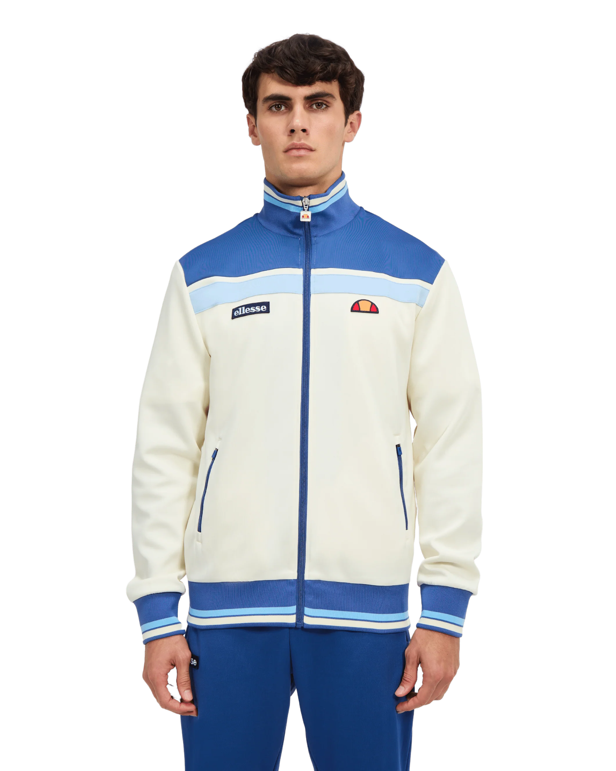 Vignola Track Top in Off White/Navy - Image 2