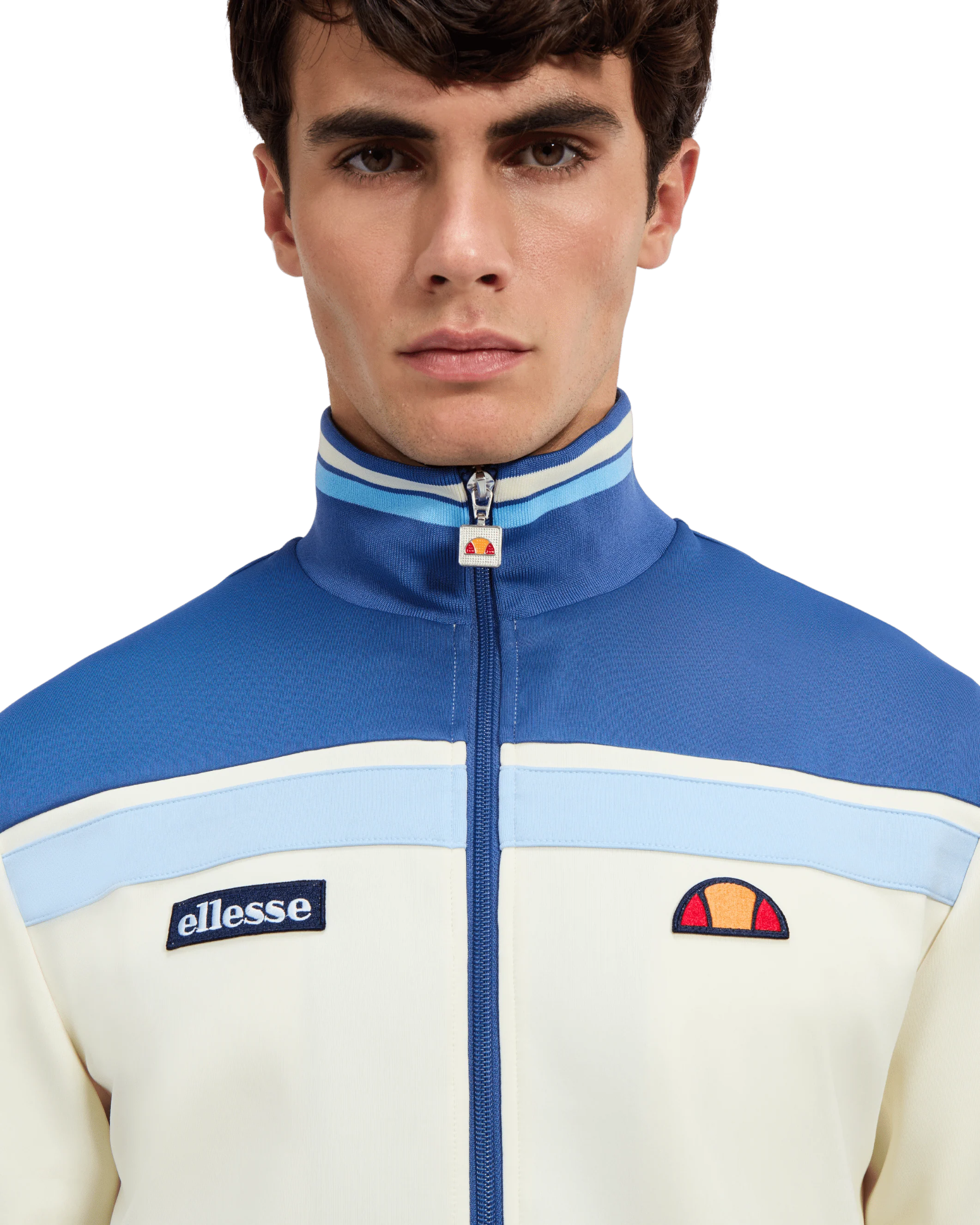 Vignola Track Top in Off White/Navy - Image 4