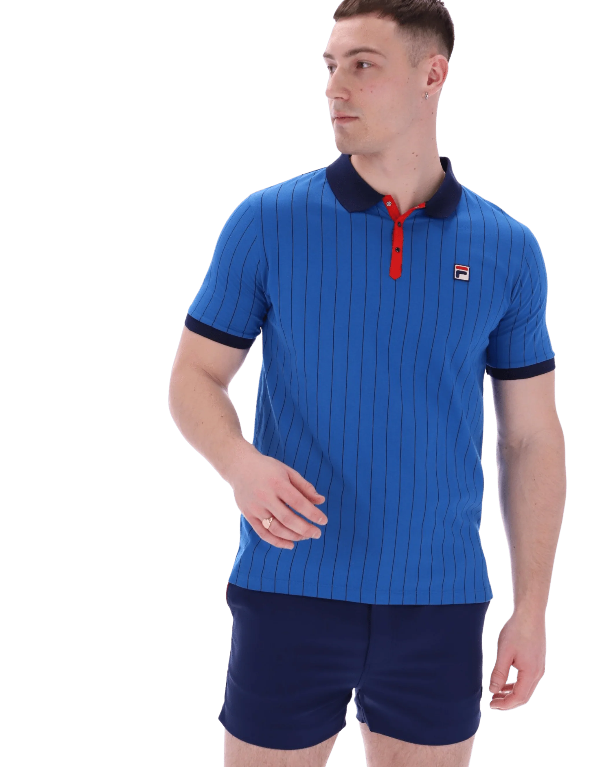 Bb1 Classic Vintage Striped Polo In Turkish Sea/Navy/Red - Image 3
