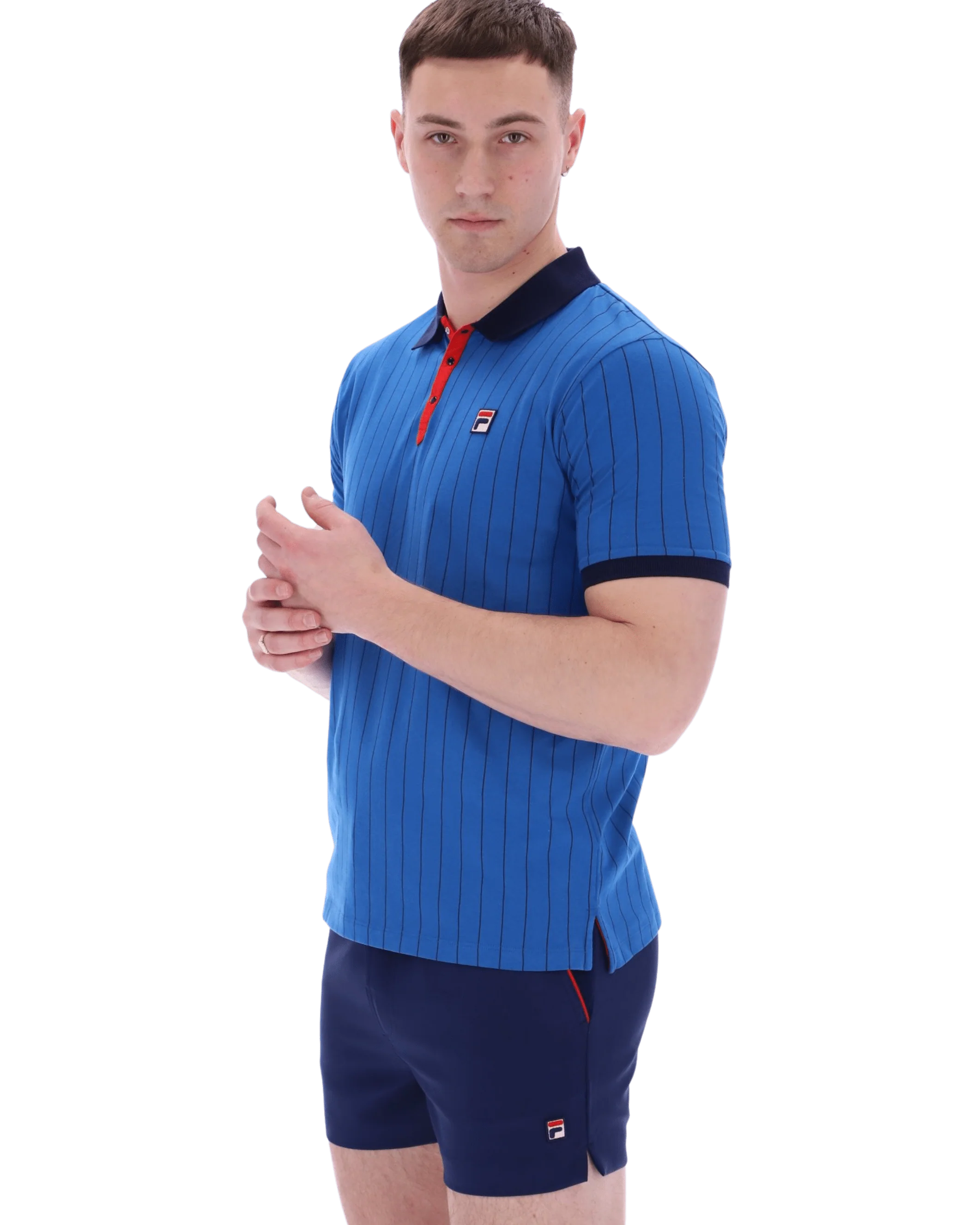 Bb1 Classic Vintage Striped Polo In Turkish Sea/Navy/Red - Image 4
