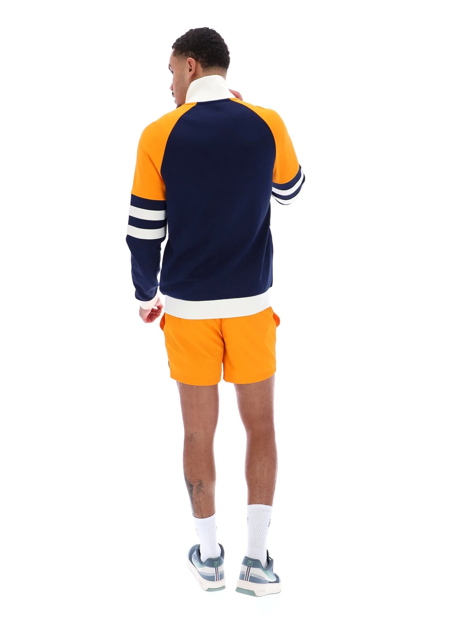 Founder Cut And Sew Track Jacket In Fila Navy/Gardenia/Bright Marigold - Image 5
