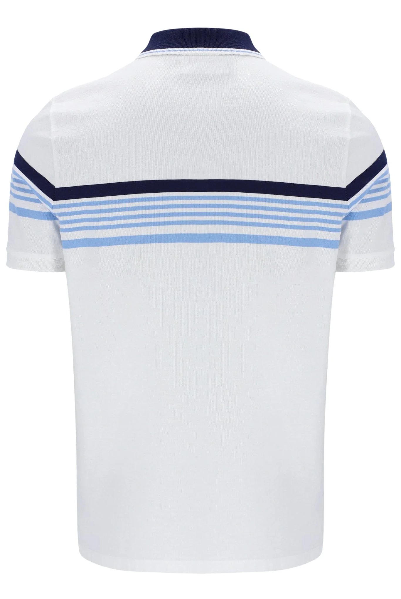Francis Yarn Dye Stripe Polo In White/Fila Navy/Vista Blue - Image 6