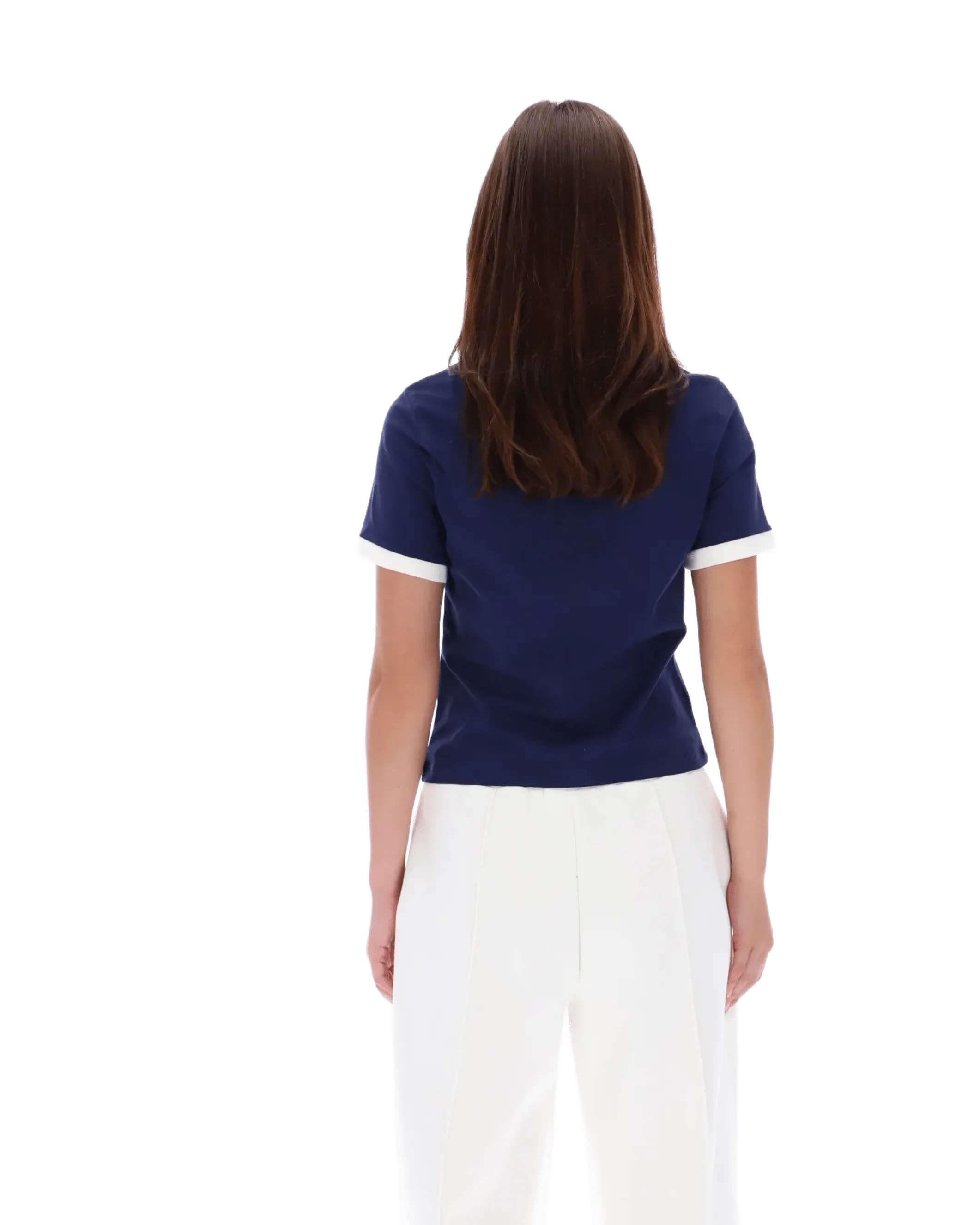 Harlo Fitted Iconic Polo in Navy/Gardenia - Image 8
