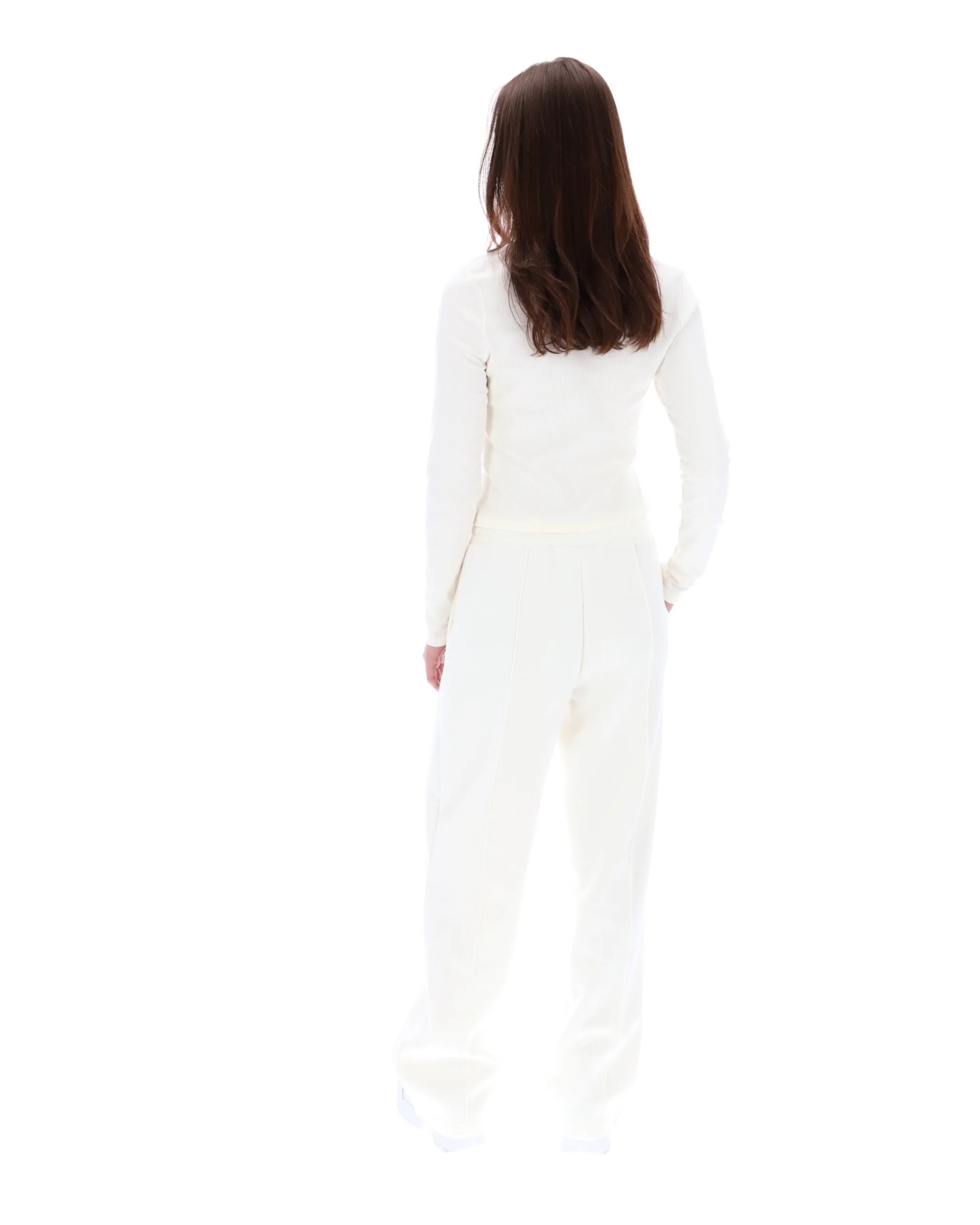 Heath Classic V Neck Ls Top in Gardenia/Navy/Red - Image 3