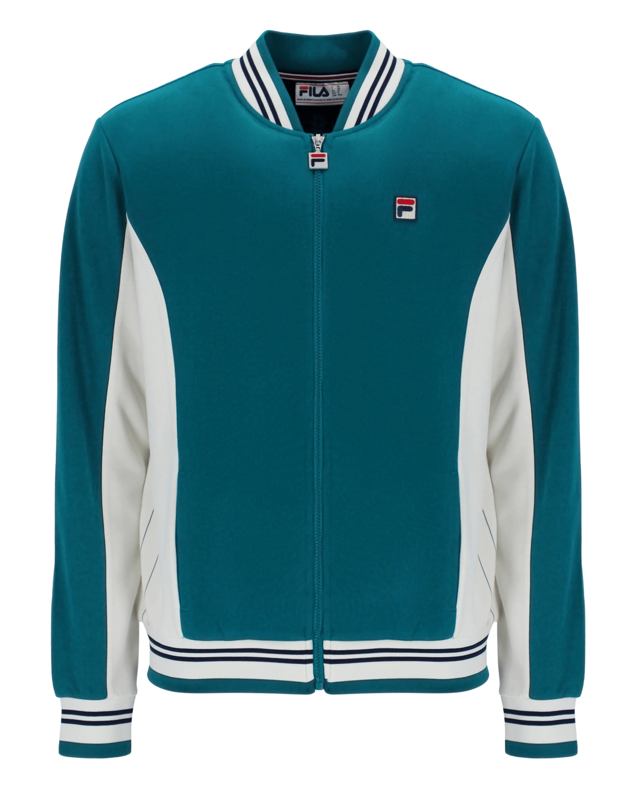 Settanta Baseball Track Jacket In Deep Lagoon/Gardenia/Black - Image 6