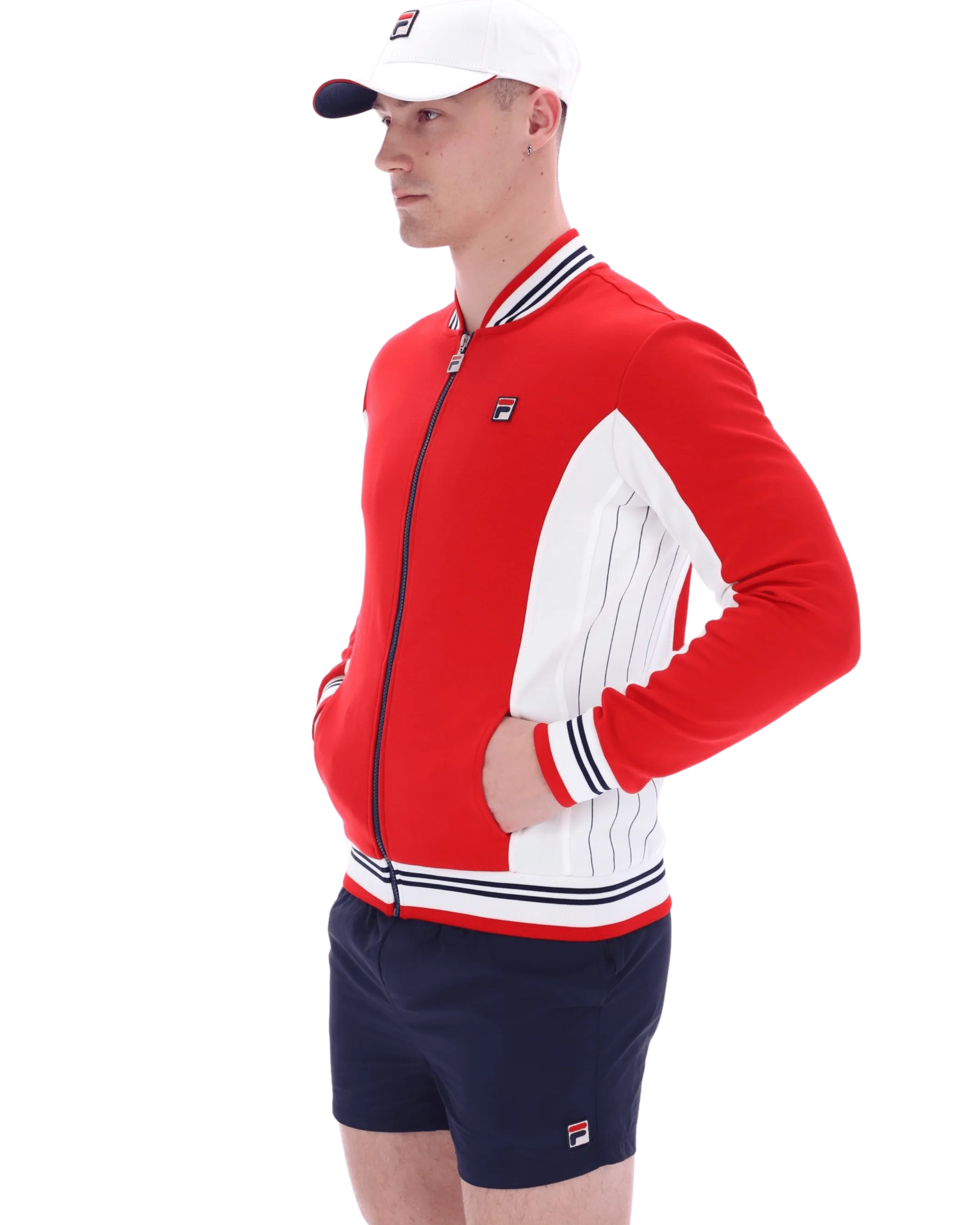 Settanta Baseball Track Jacket In Red/White/Navy/Zn - Image 3