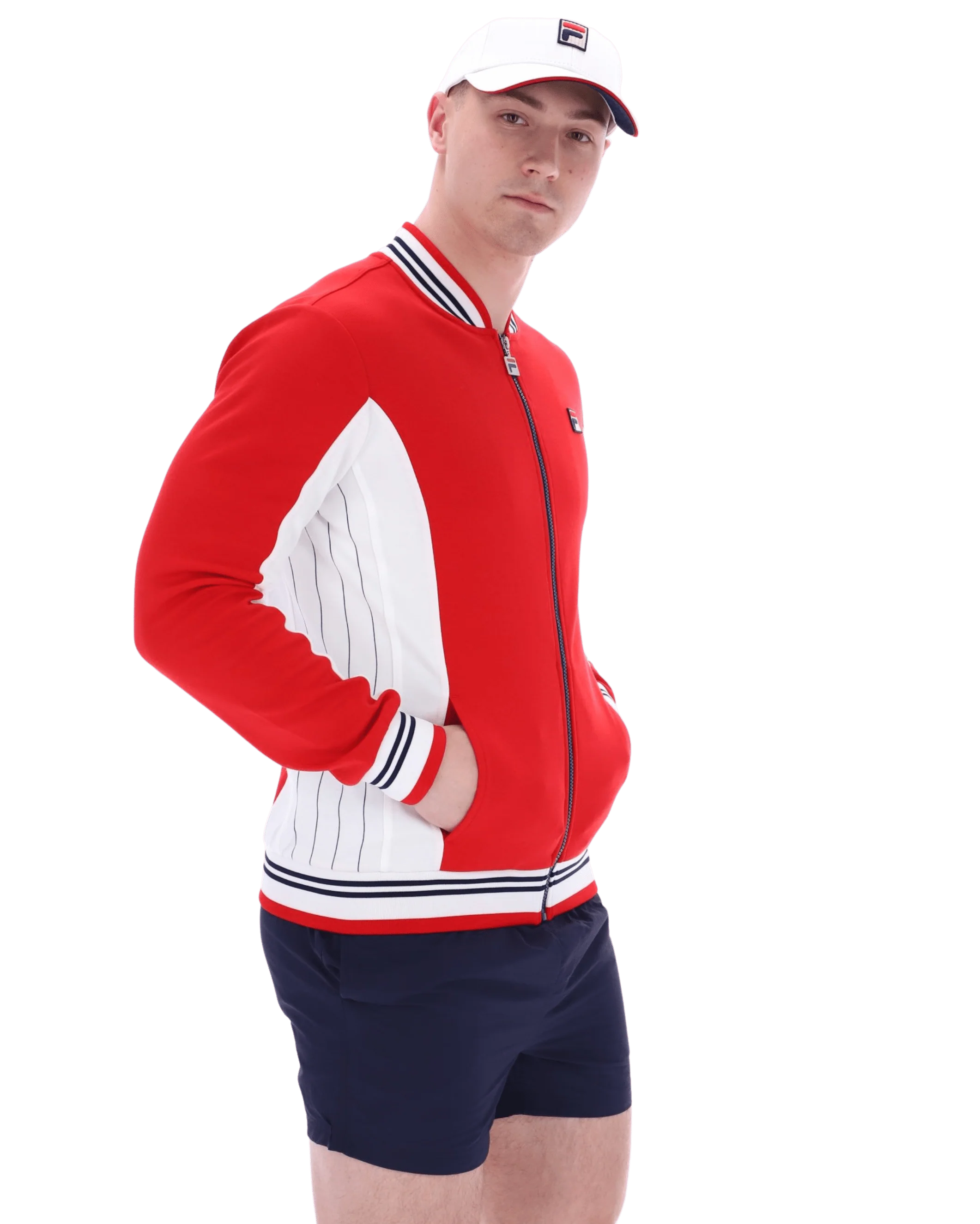 Settanta Baseball Track Jacket In Red/White/Navy/Zn - Image 4