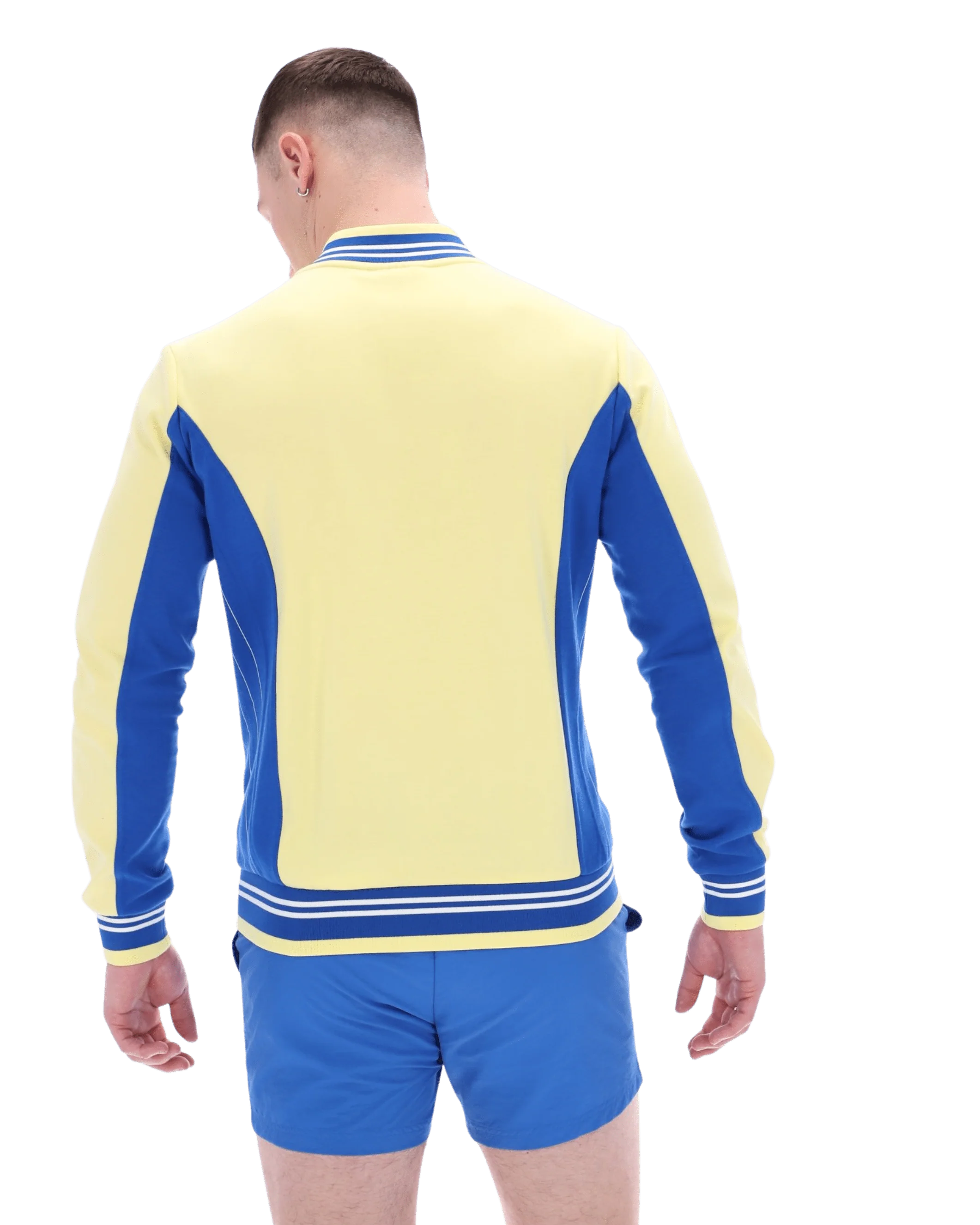 Settanta Baseball Track Jacket In Popcorn/Turkish Sea/Navy - Image 5