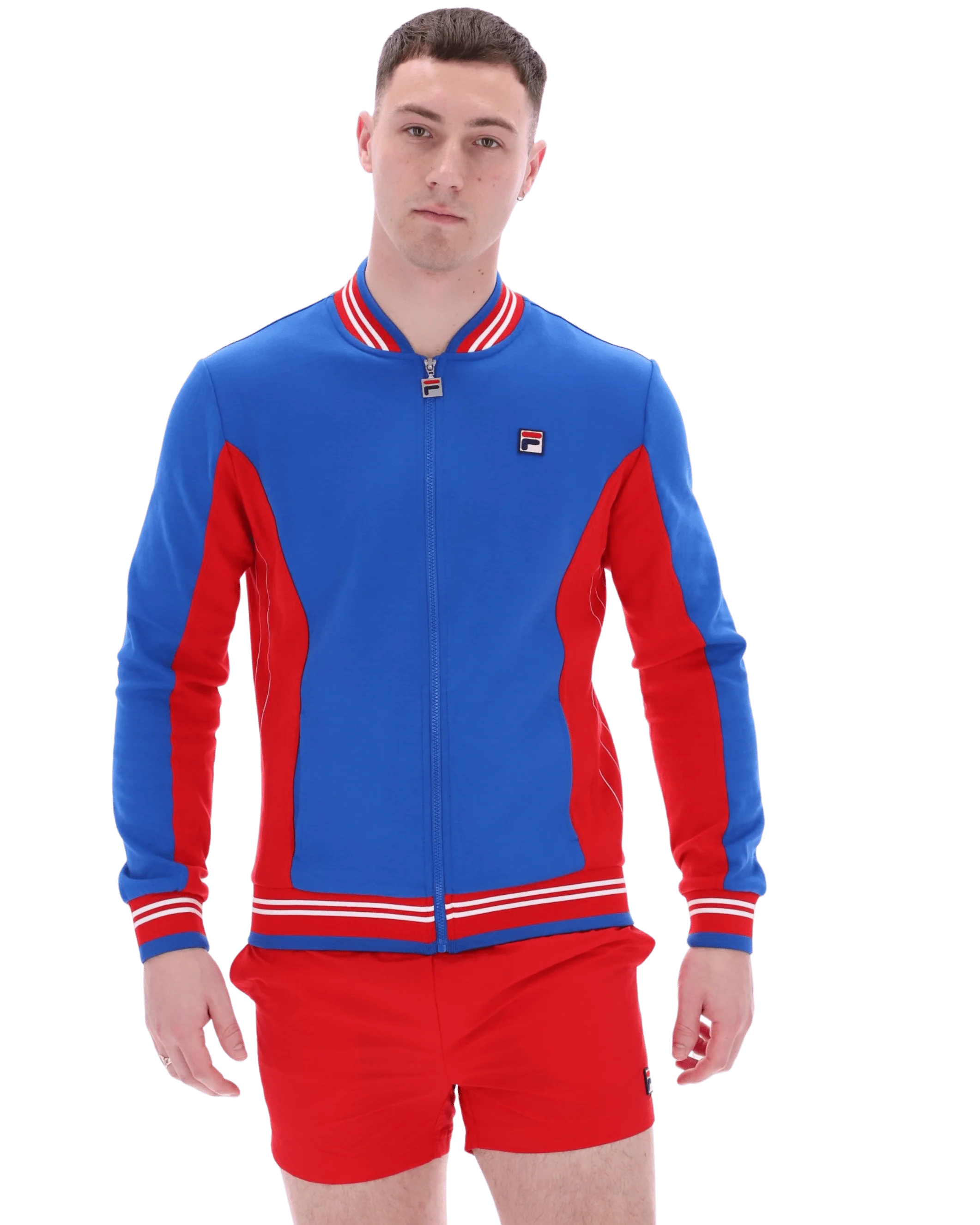Settanta Baseball Track Jacket In Turkish Sea/Navy/White - Image 4