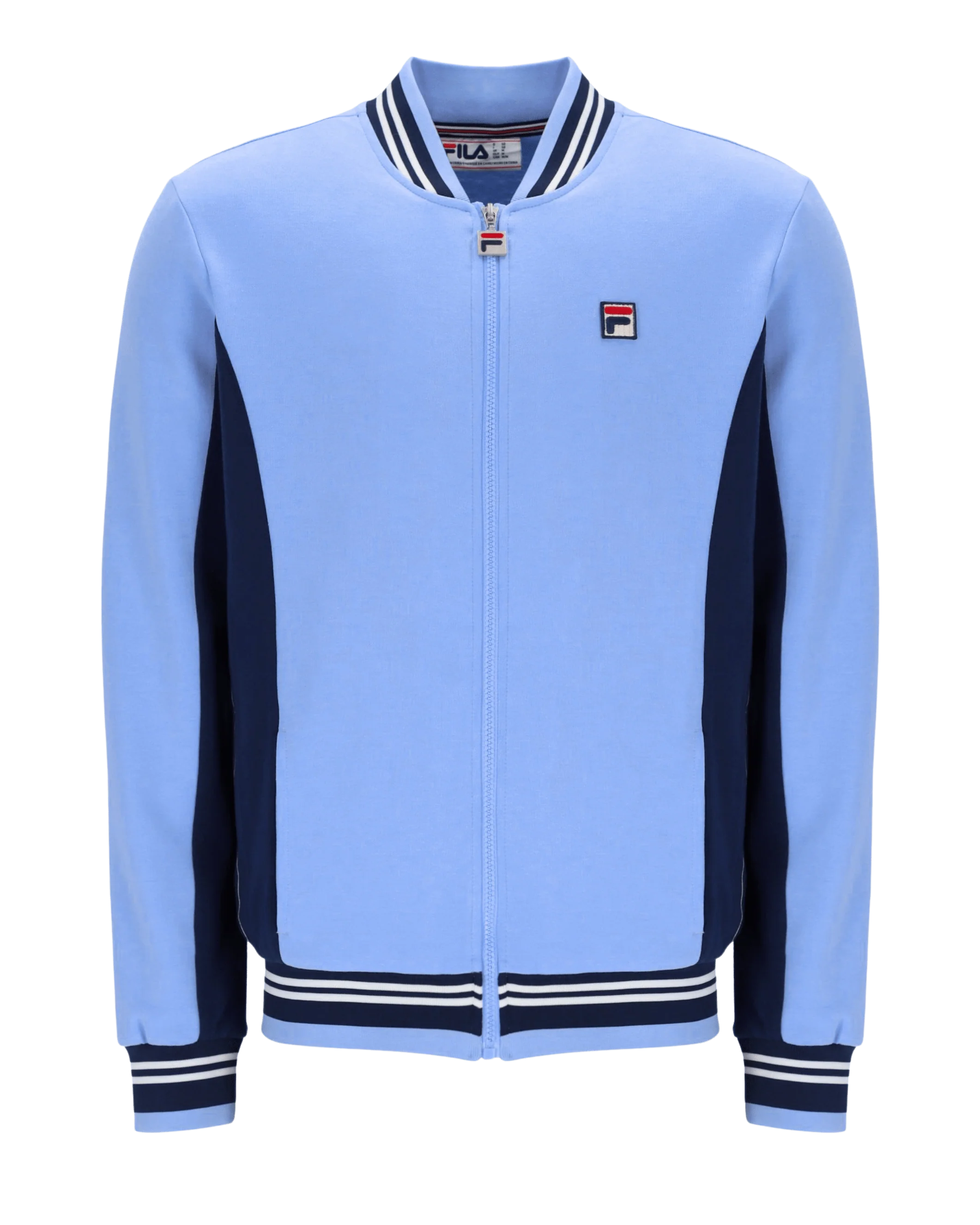 Settanta Baseball Track Jacket In Vista Blue/Navy/White - Image 6