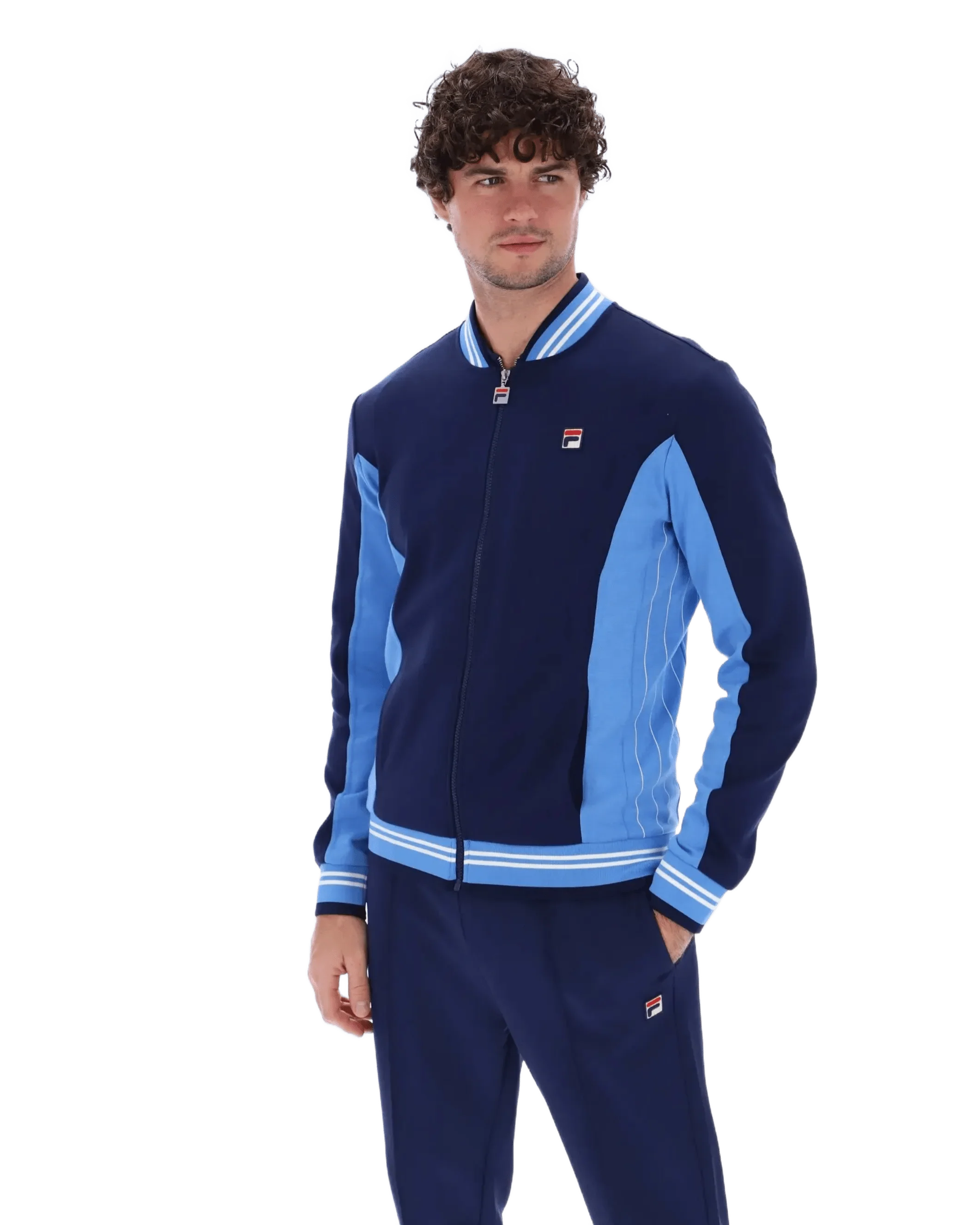 Settanta Jkt Baseball Track Jacket in Navy/Regatta/Gardenia - Image 6
