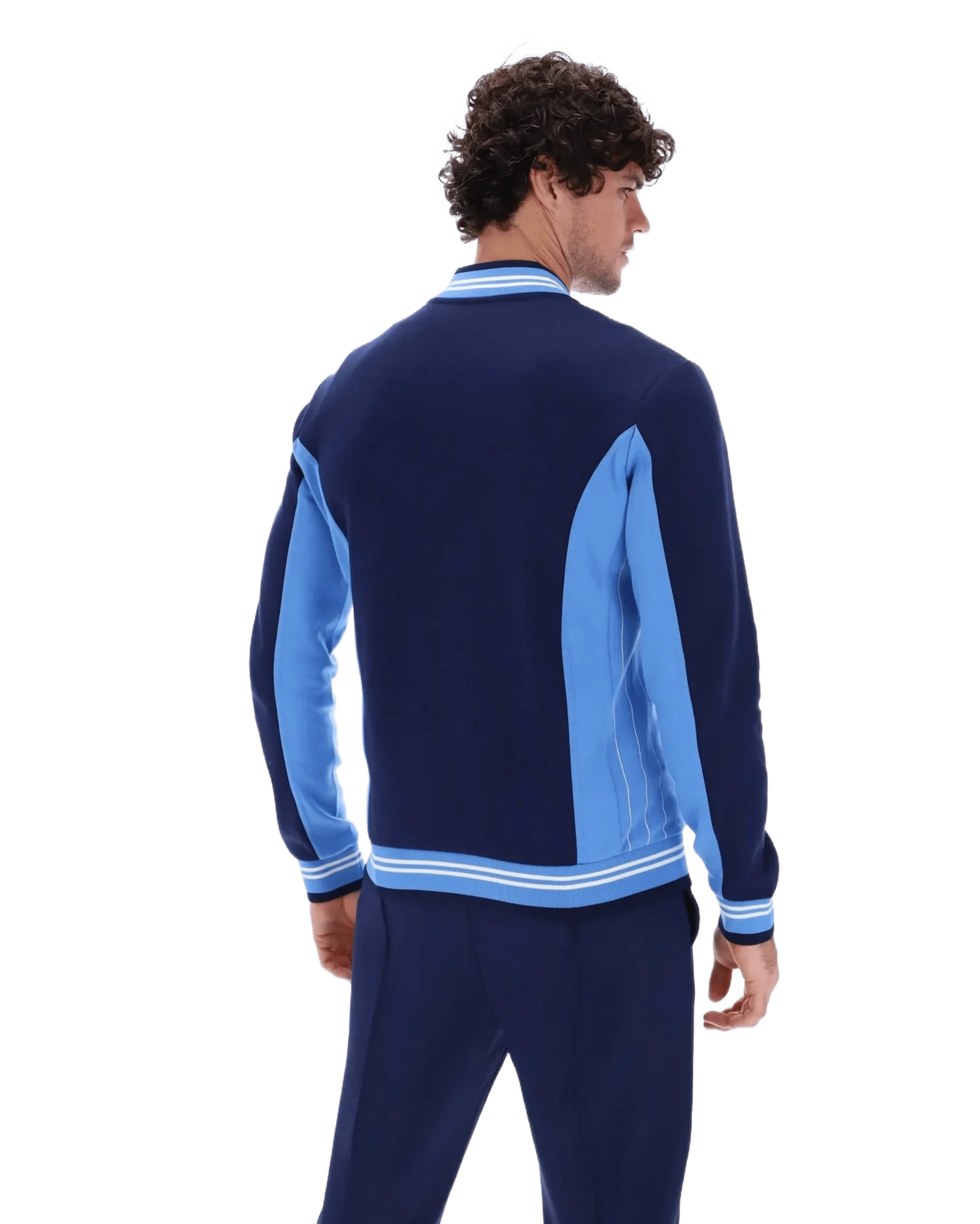 Settanta Jkt Baseball Track Jacket in Navy/Regatta/Gardenia - Image 7