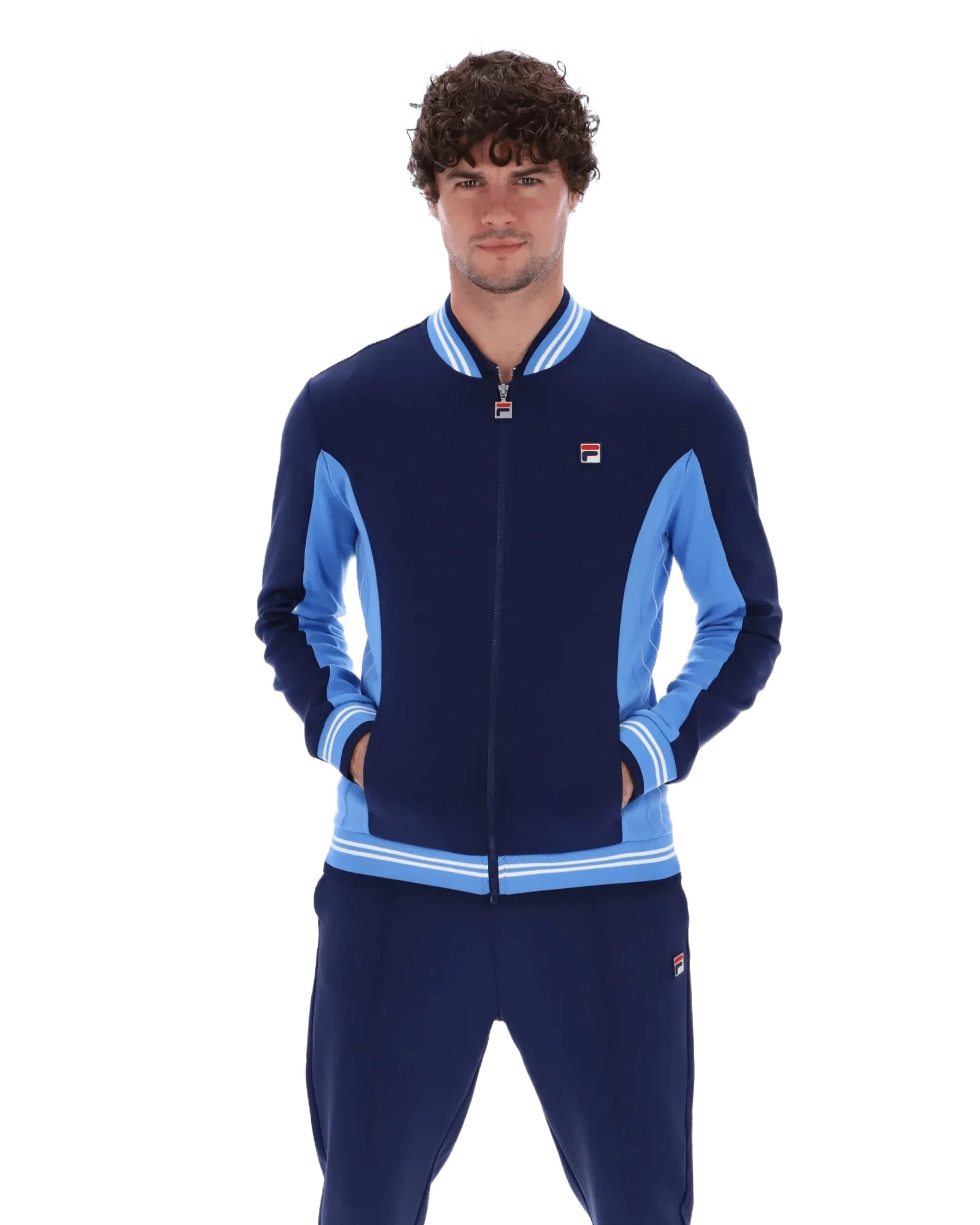 Settanta Jkt Baseball Track Jacket in Navy/Regatta/Gardenia - Image 8