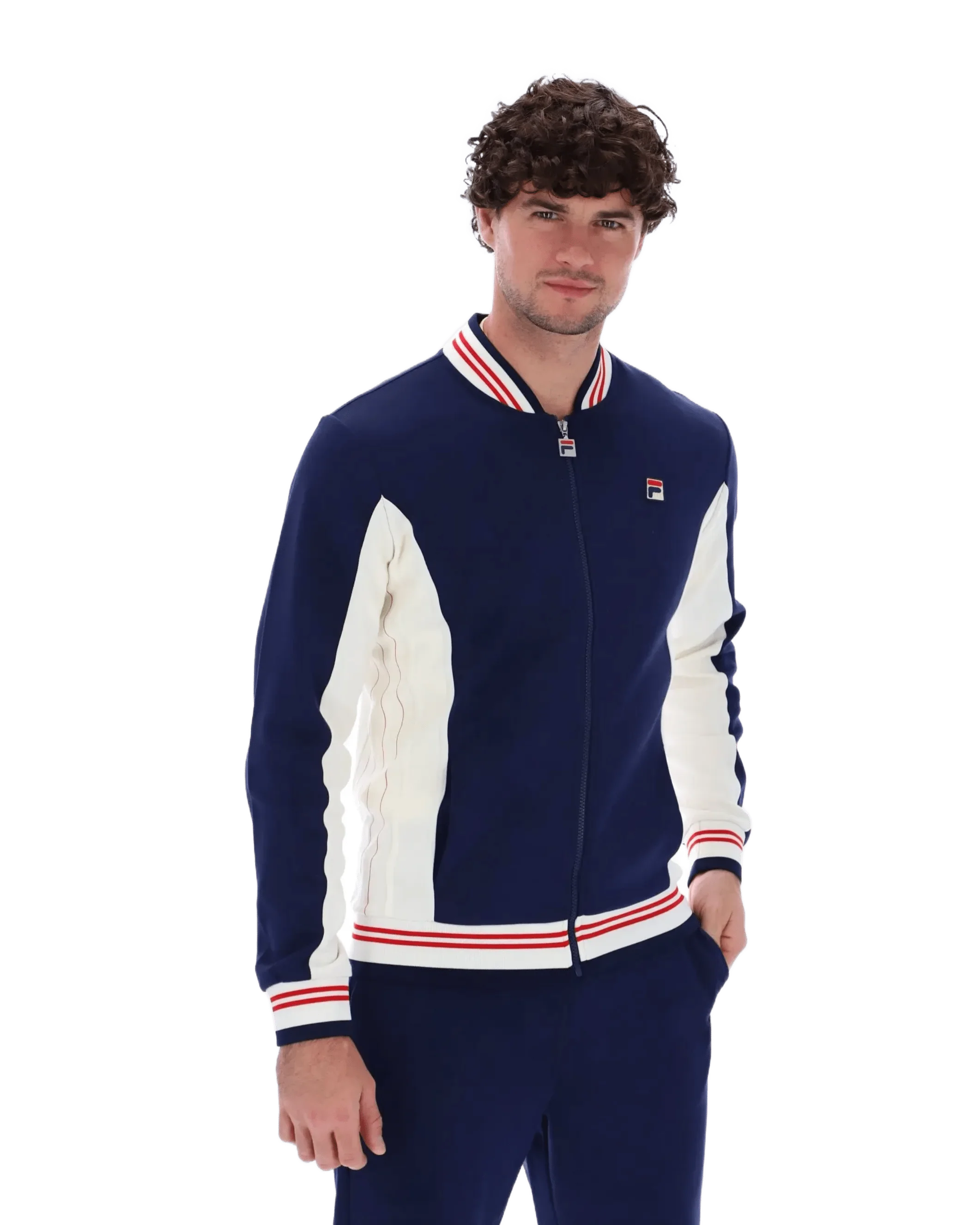 Settanta Track Top Navy, Red & Cream - Image 7