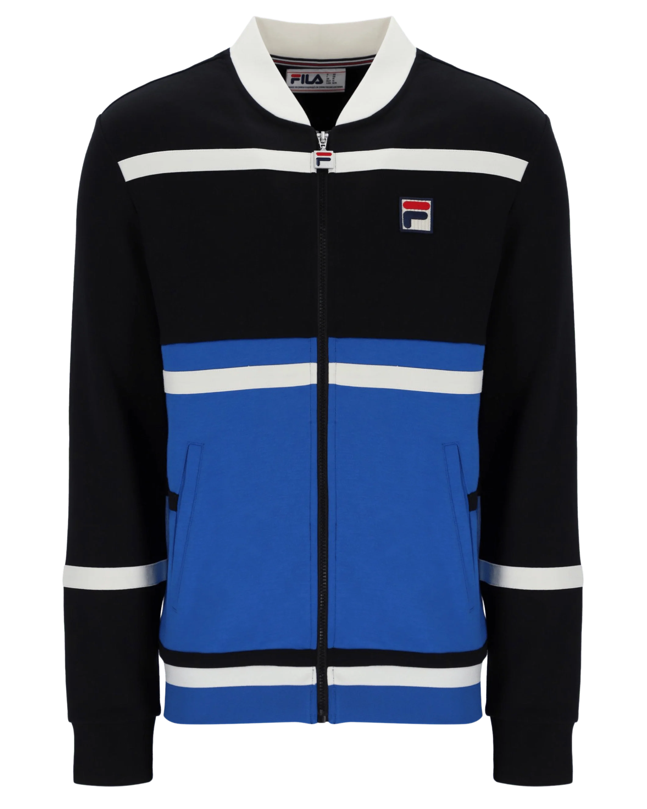 Stefan Archive Cut And Sew Track Jacket In Black/Turkish Sea/Gardenia - Image 6