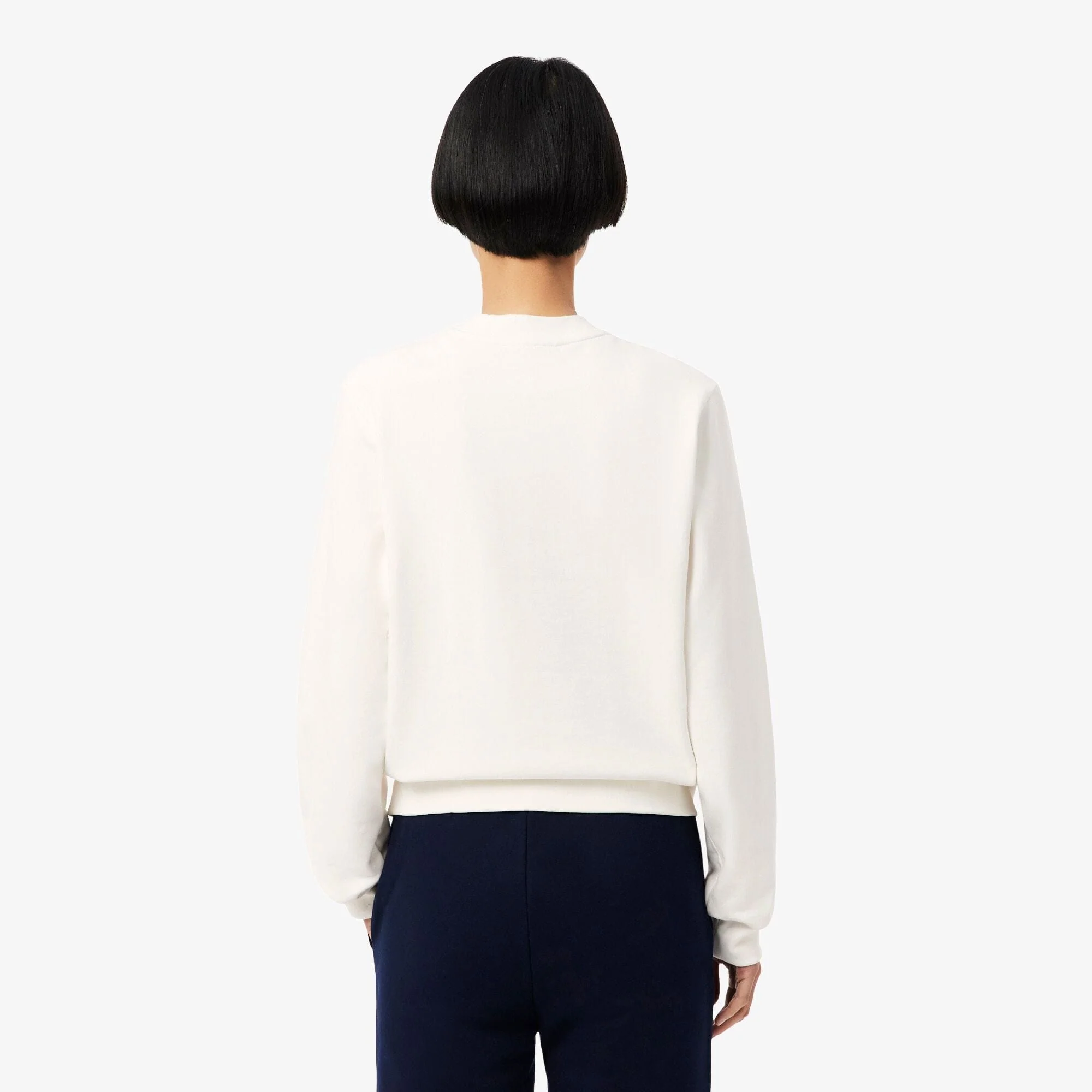 Lacoste Essential Crew Neck Sweatshirt in Flour-Blanc - Image 4