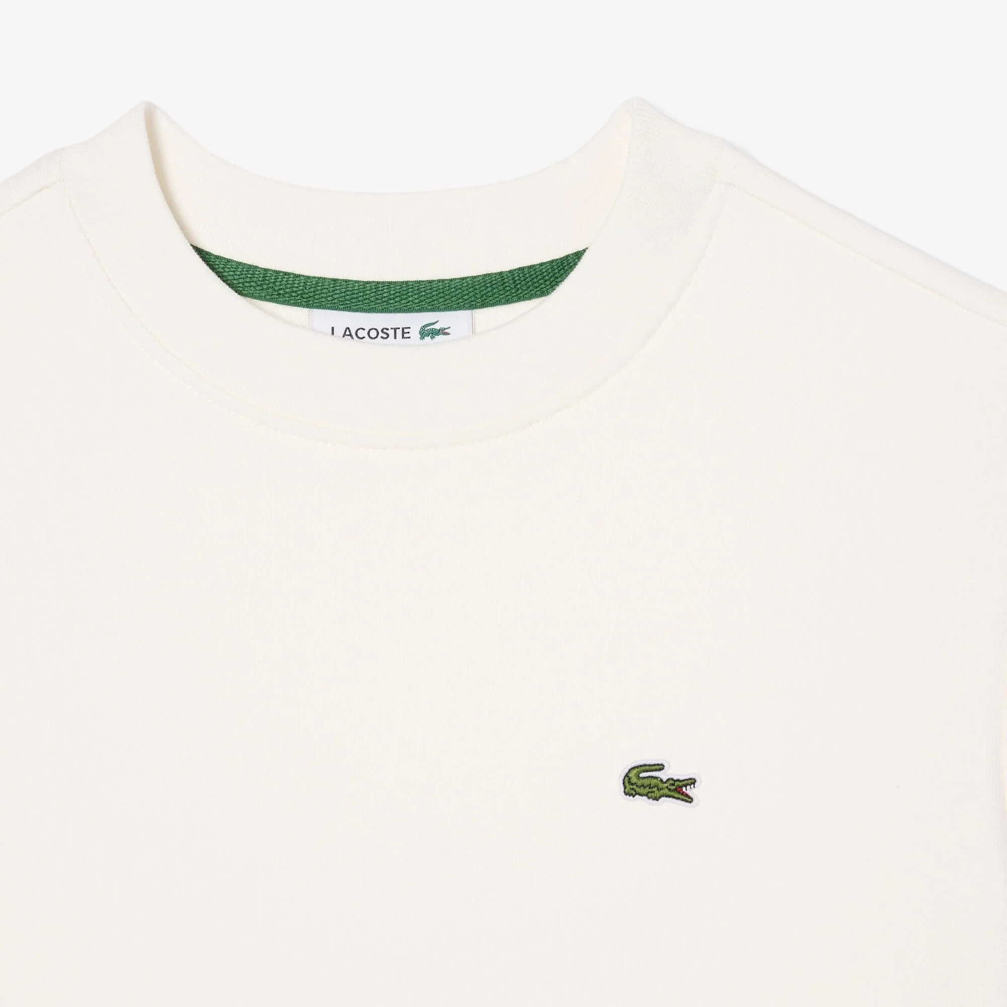 Lacoste Essential Crew Neck Sweatshirt in Flour-Blanc - Image 5