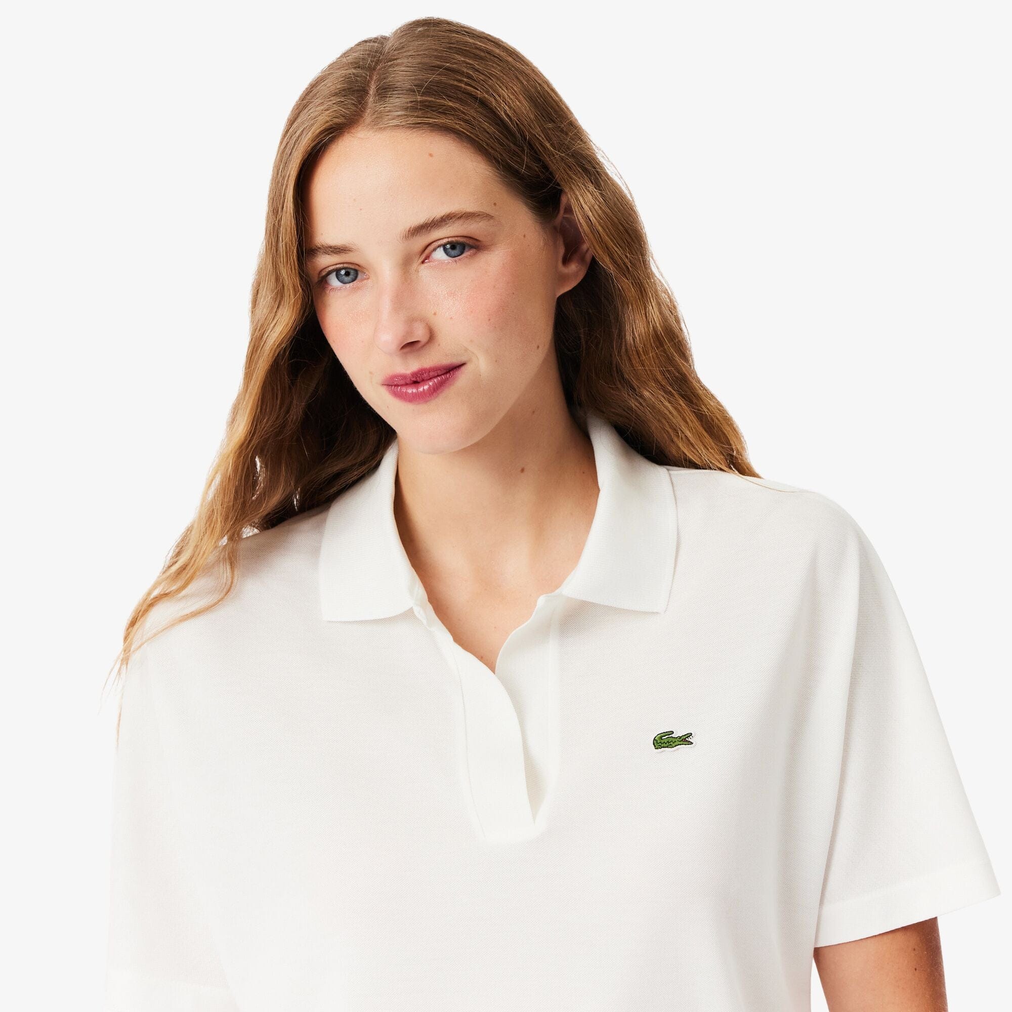 Lacoste Essential Relaxed Fit Polo in Blanc - Image 3