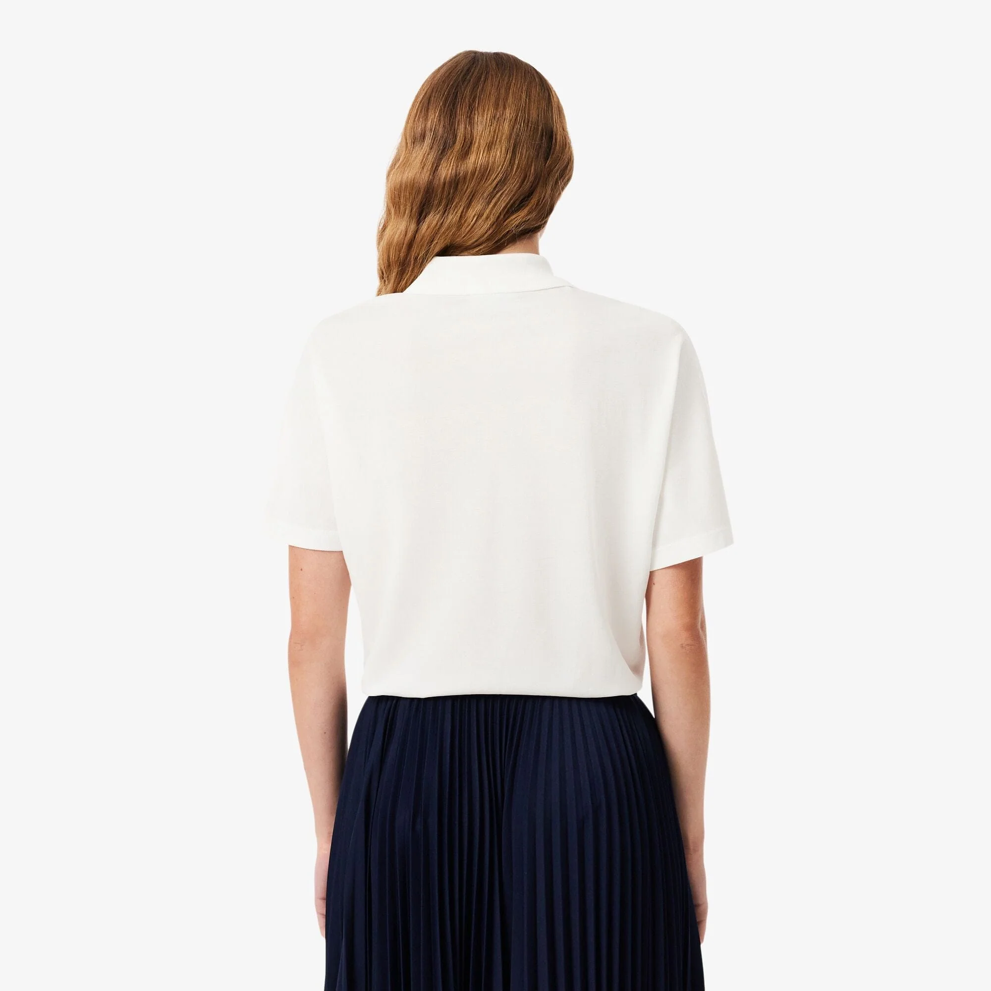 Lacoste Essential Relaxed Fit Polo in Blanc - Image 4