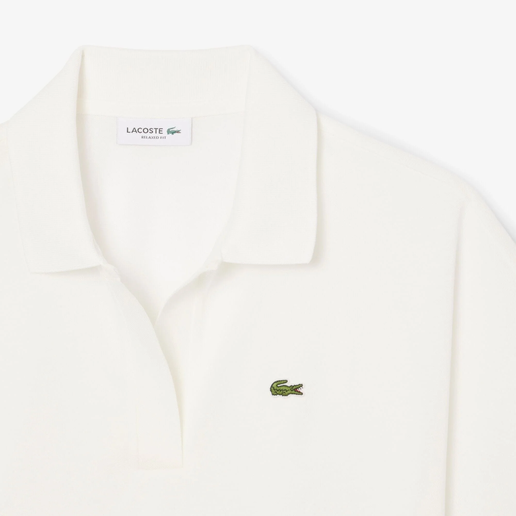 Lacoste Essential Relaxed Fit Polo in Blanc - Image 5