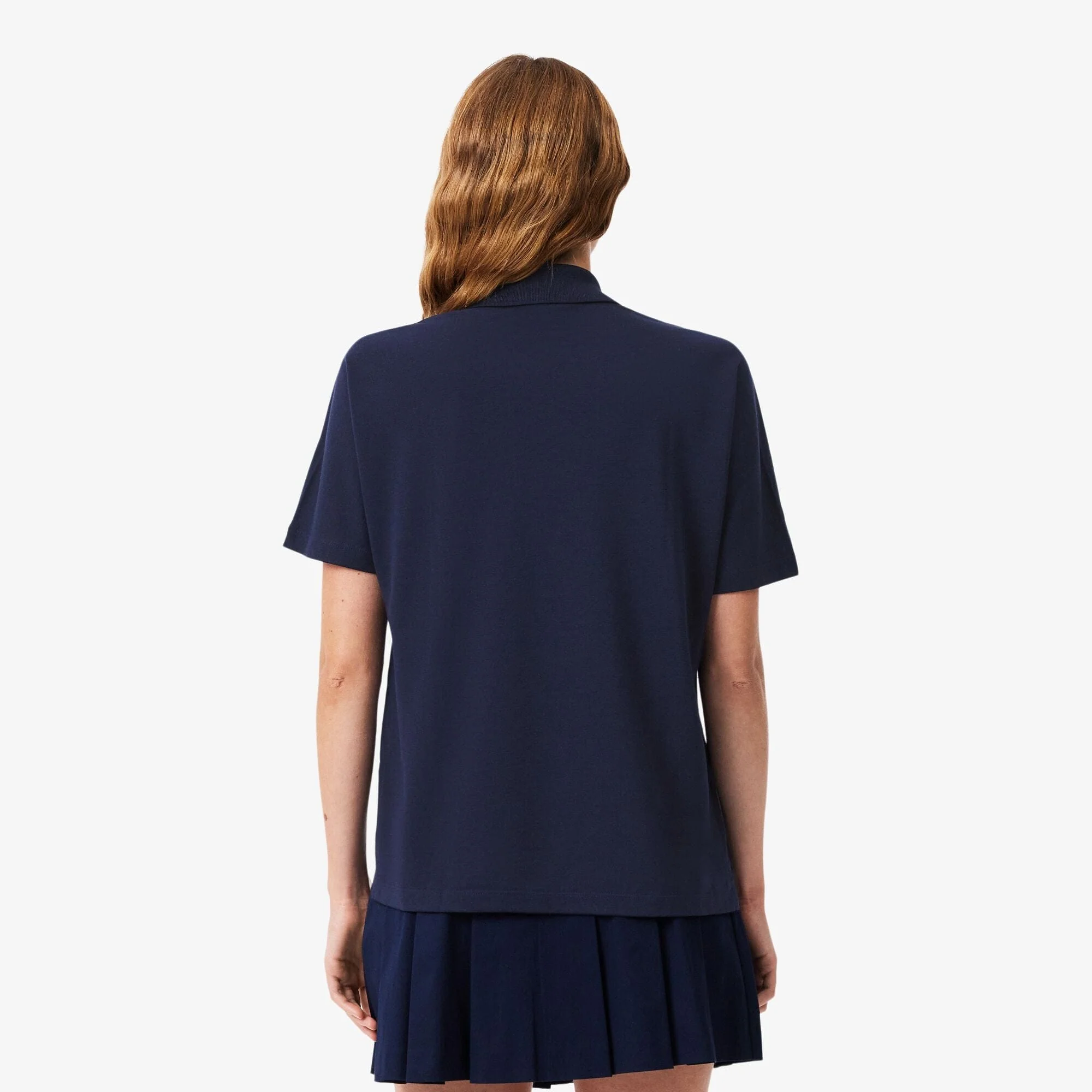 Lacoste Essential Relaxed Fit Polo in Blue Marine - Image 3