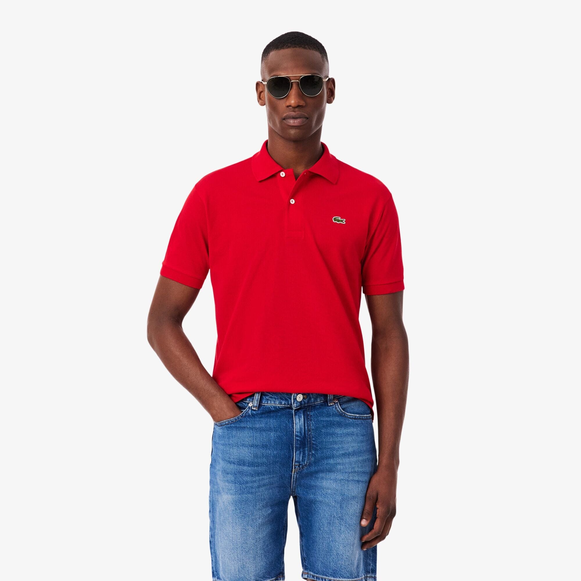 Lacoste L.12.12 Polo in Rouge - Image 3