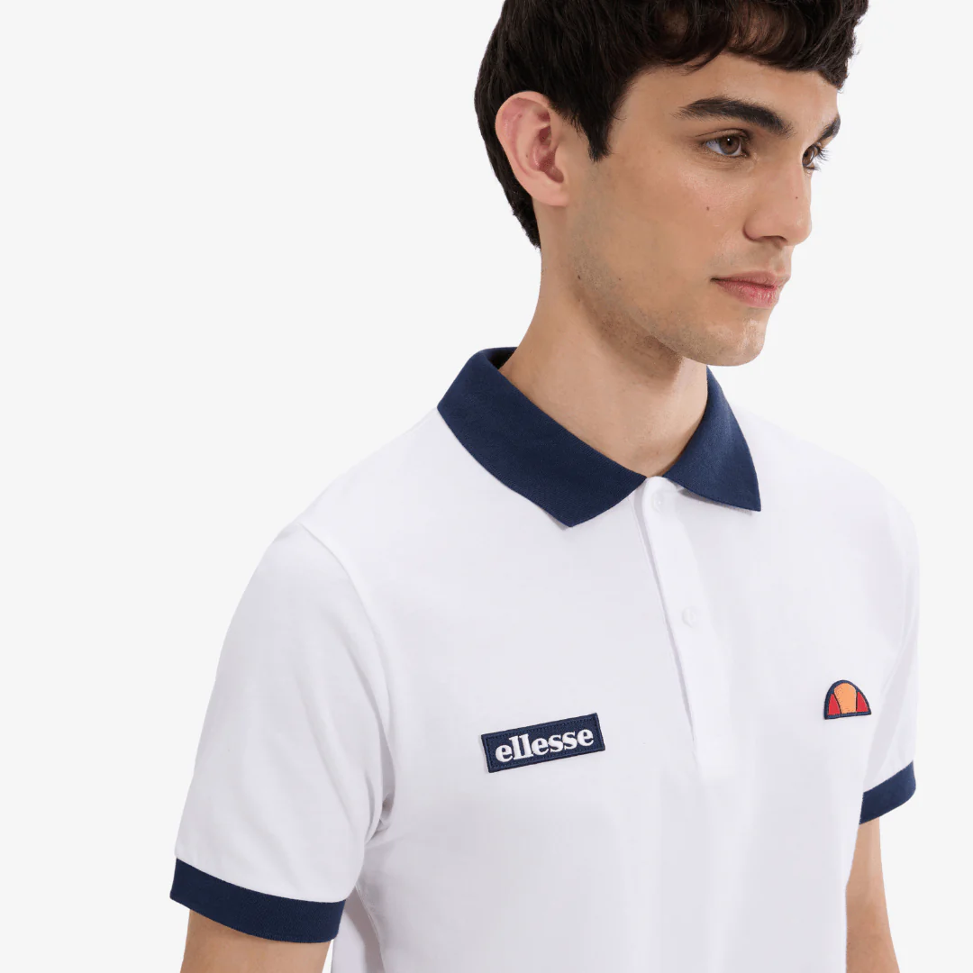 Lessepsia Polo in White/Navy - Image 3