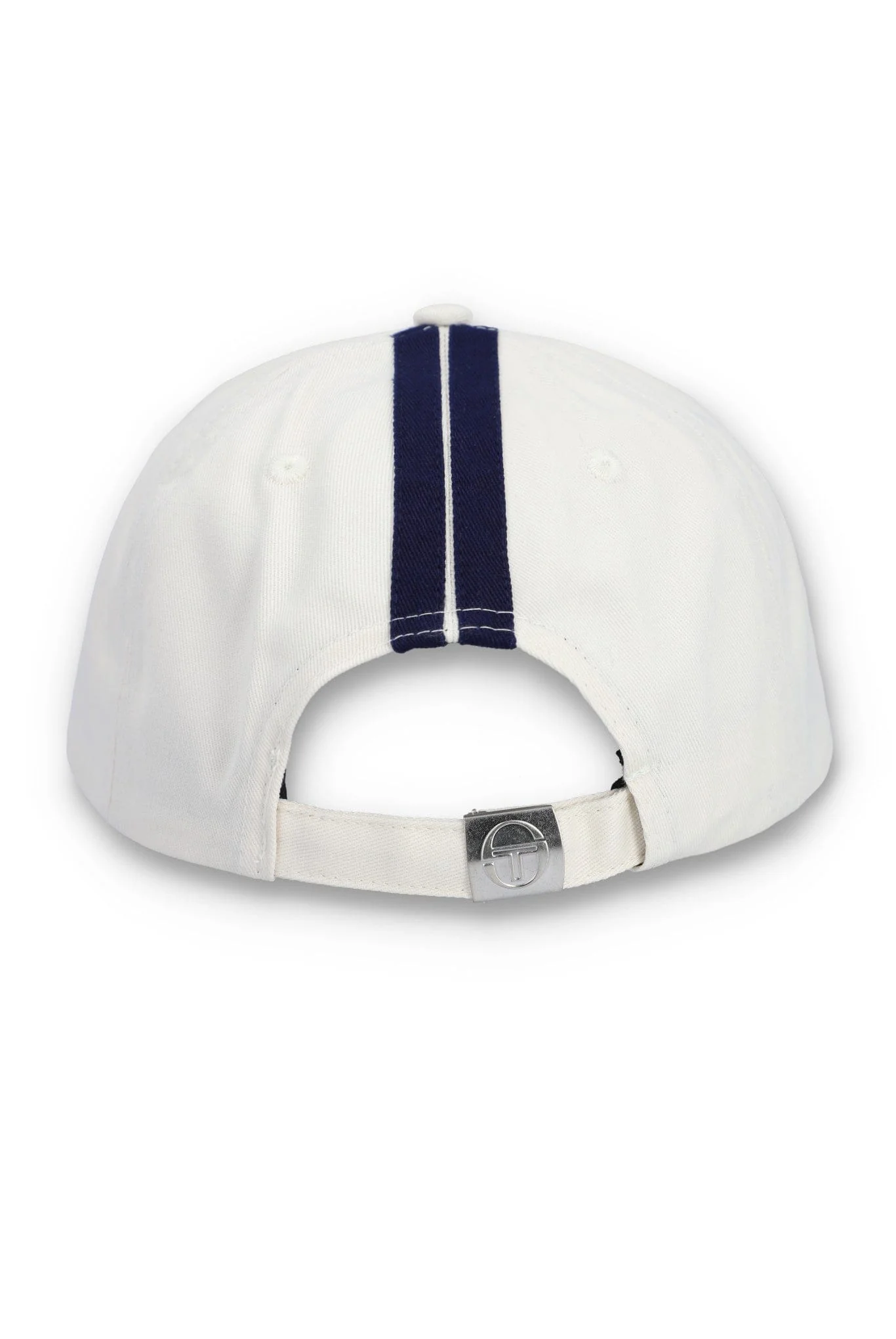 Linus Classic 6 Panel Strapback Cap in Gardenia/Martime Blue - Image 2