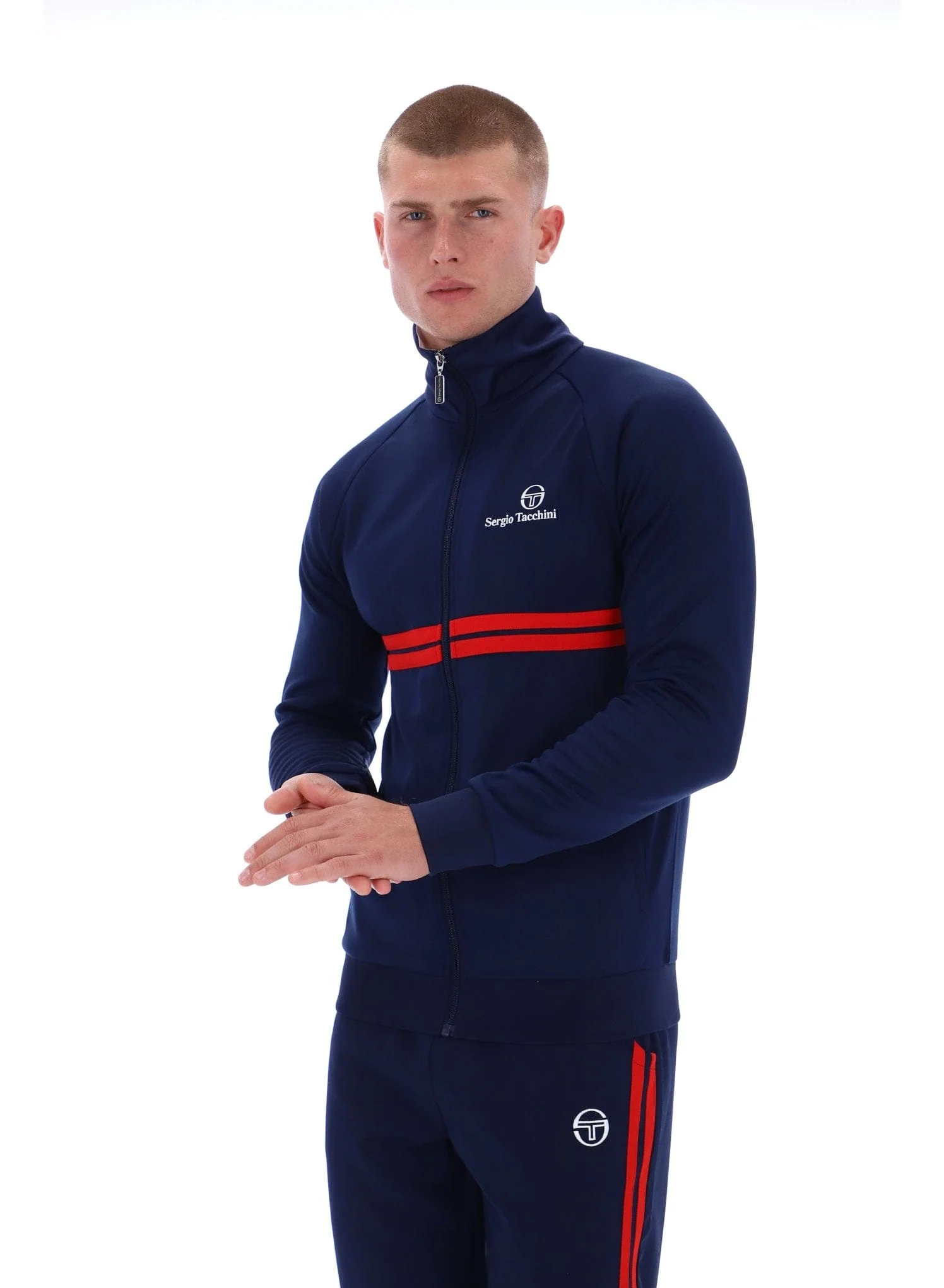 New Dallas Track Top in Martime Blue/White/Adrenaline Rush - Image 3