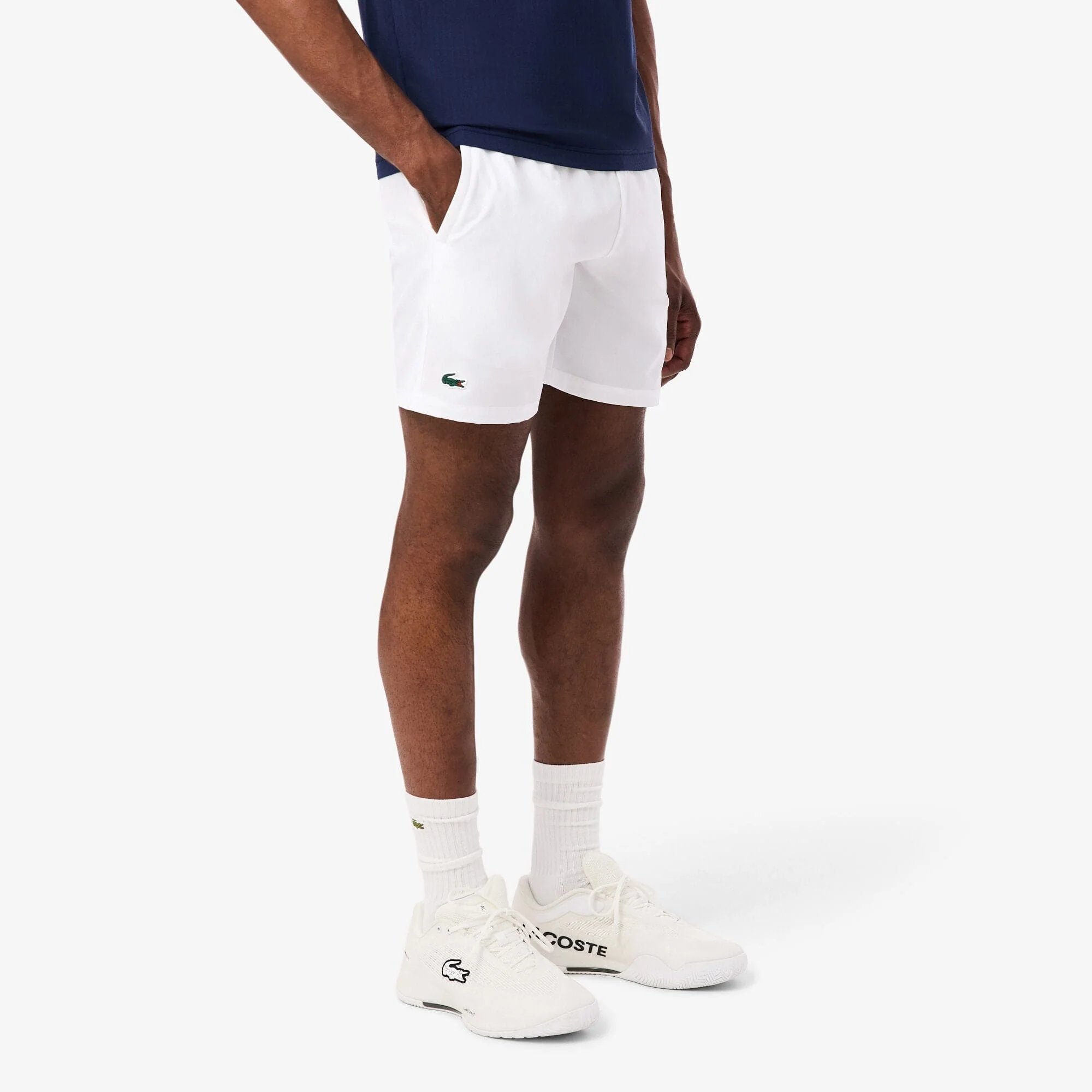 "New Players" Ultra Dry Tennis Shorts in White-Blanc - Image 2