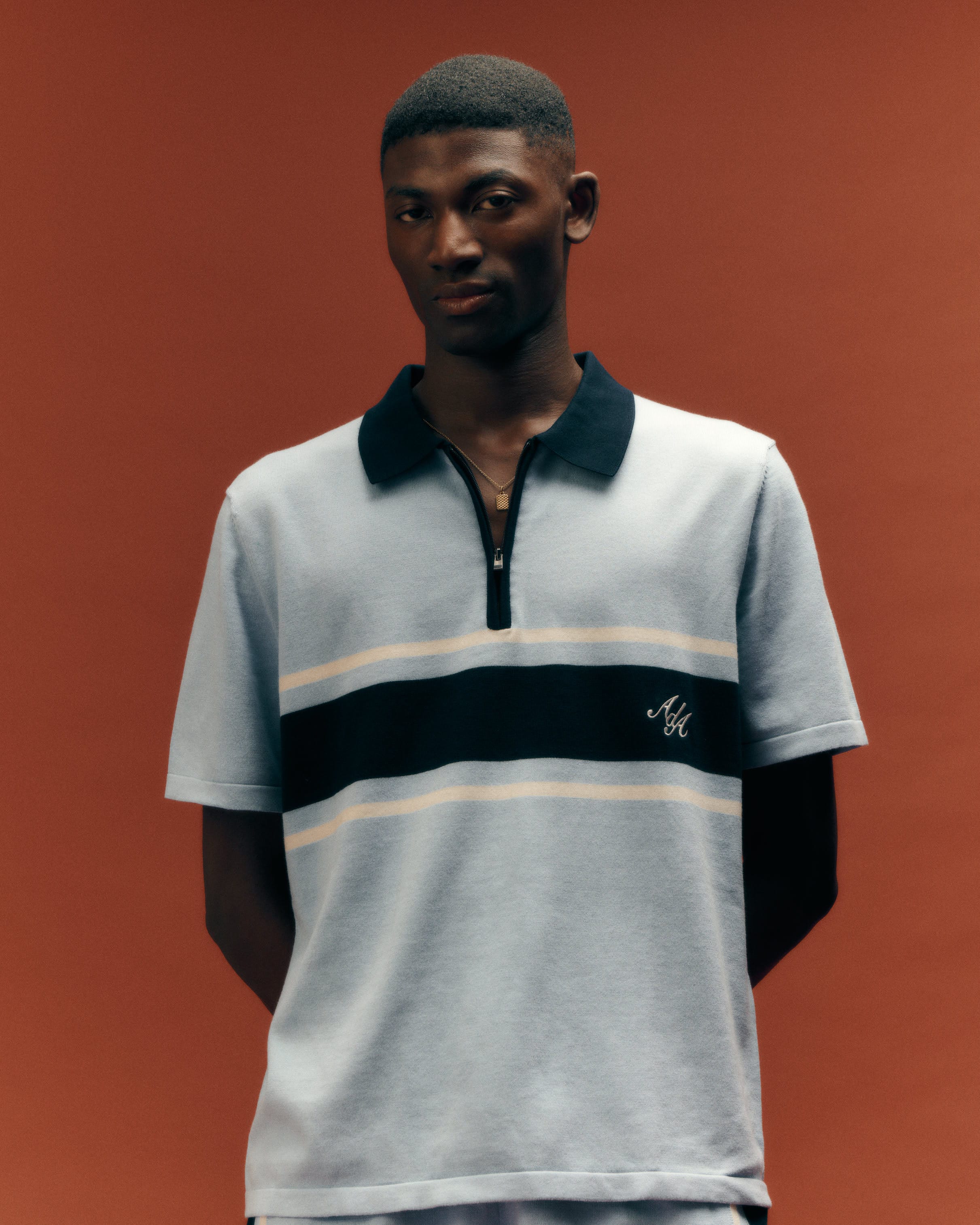 Notu Knitted Polo | Blue - Image 6