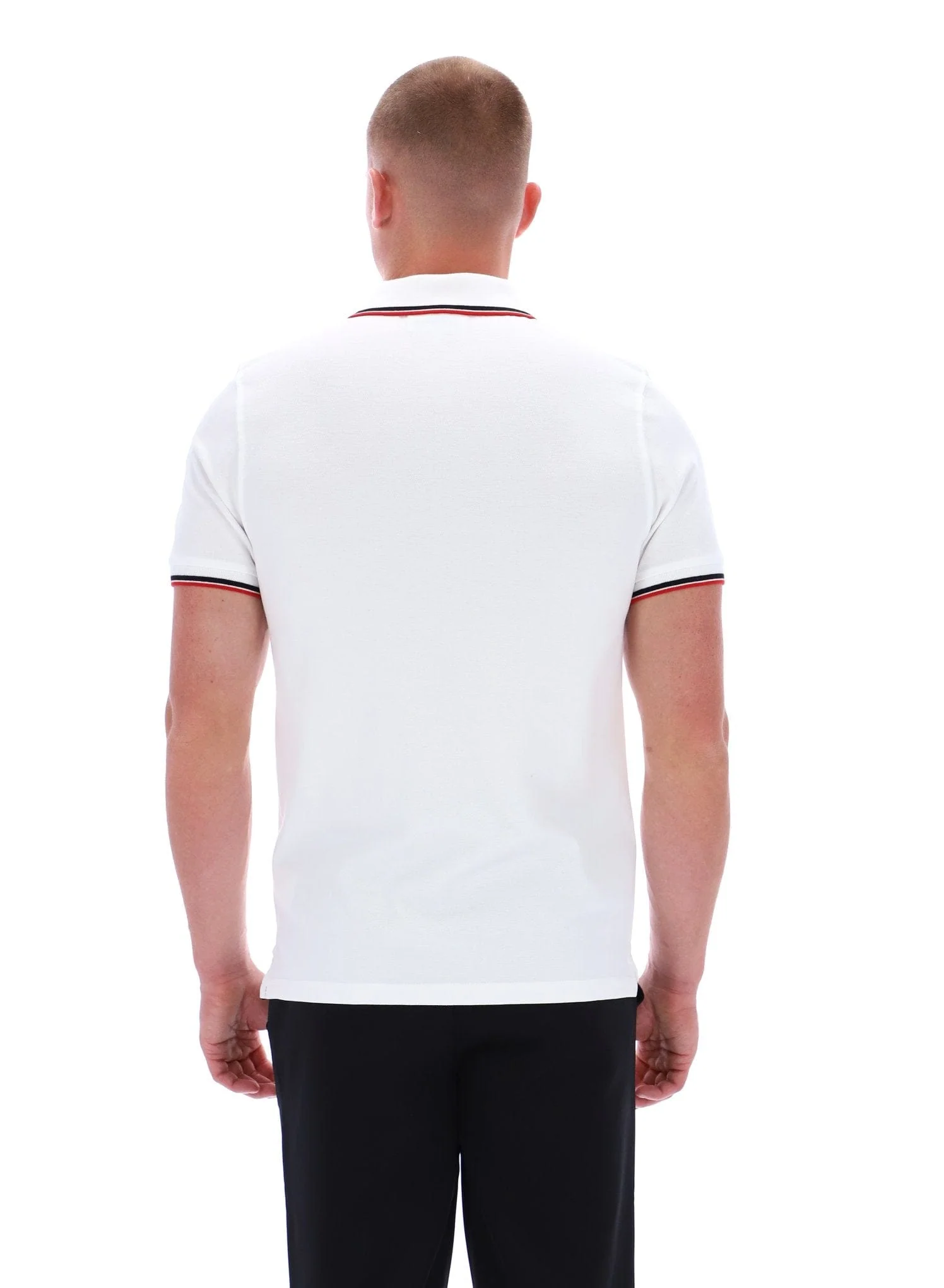 Sergio 020 Polo in White/Black/Adrenaline Rush - Image 4
