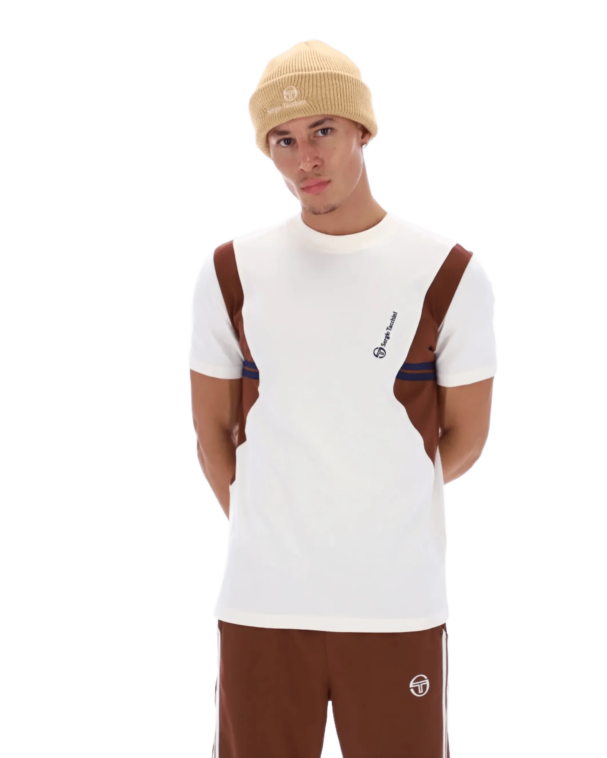 Blow T T Shirt in Gardenia/Cappucchino /Maritime Blue - Image 6