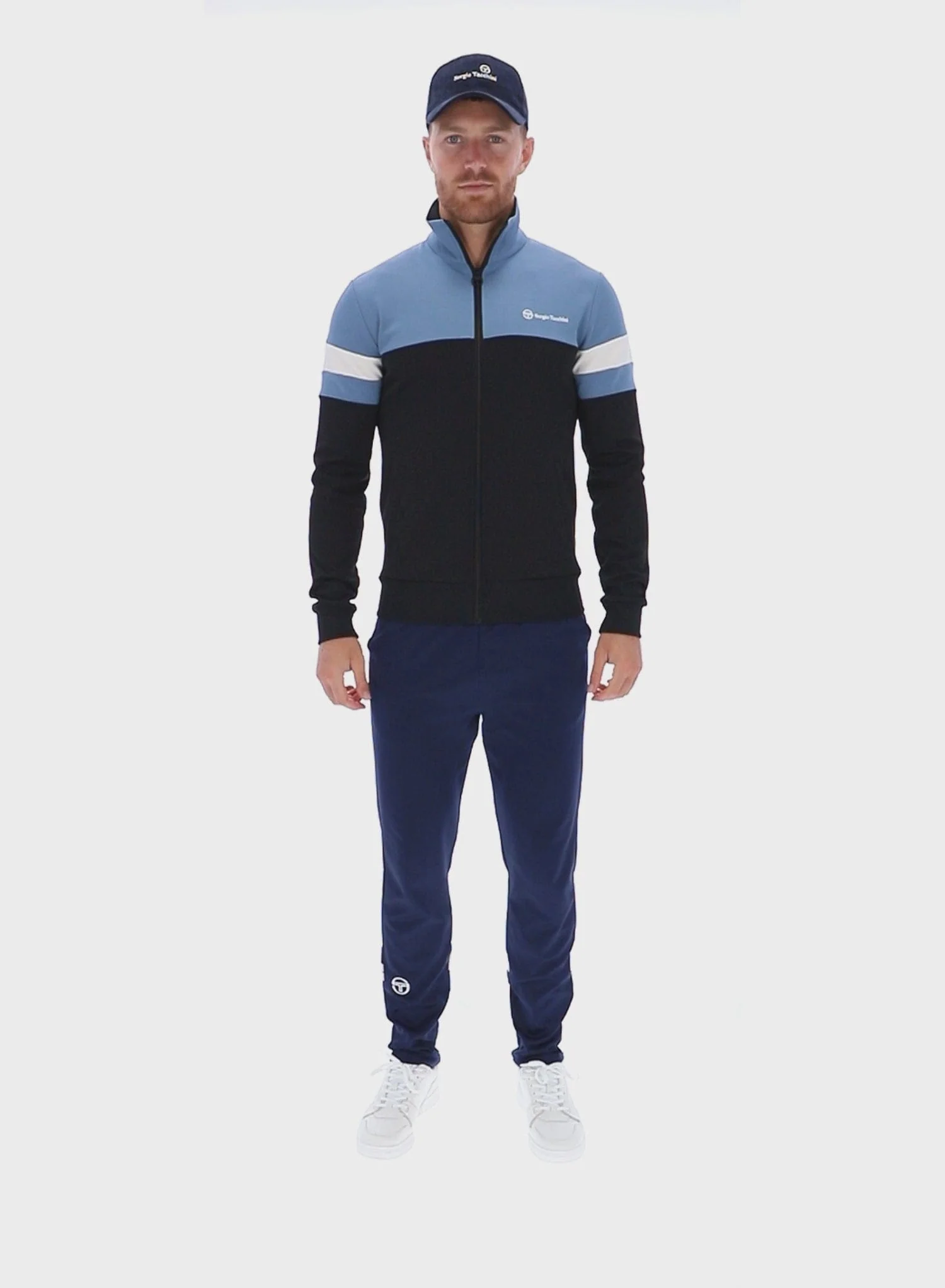 Jonnie TT Track Top in Black/Coronet Blue/Gardenia - Image 10