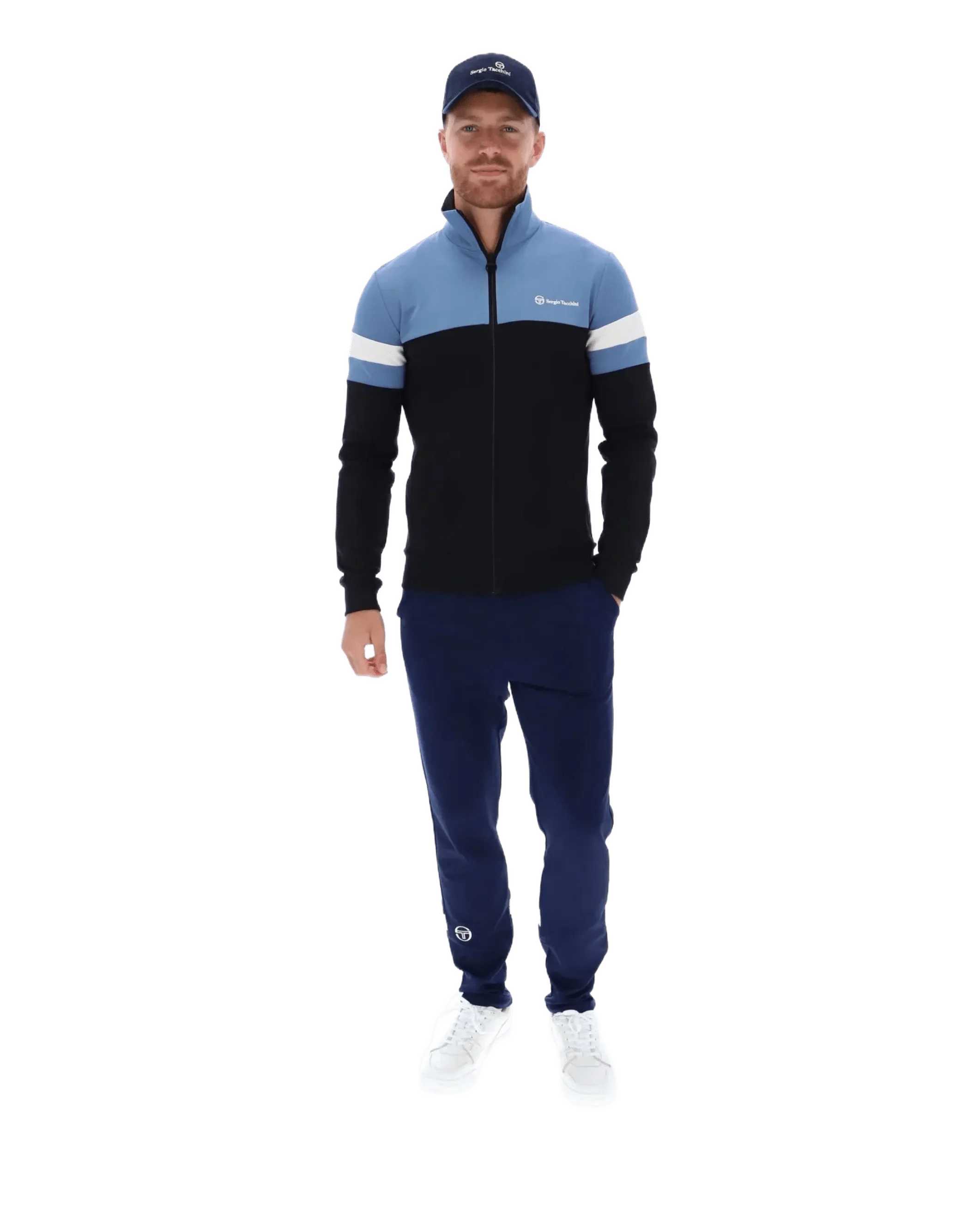 Jonnie TT Track Top in Black/Coronet Blue/Gardenia - Image 5