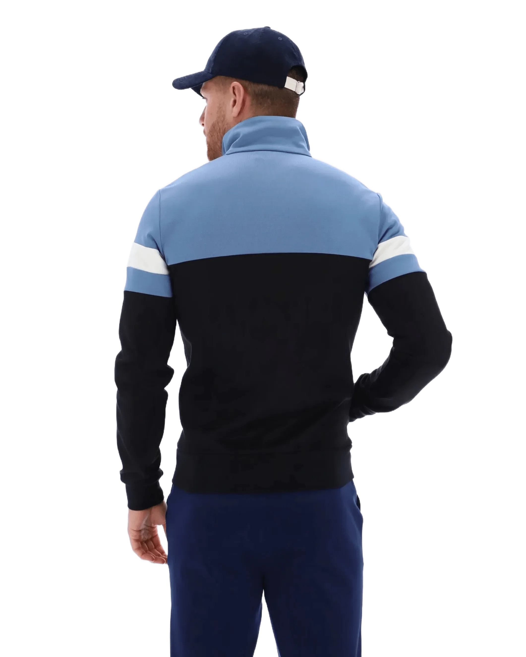 Jonnie TT Track Top in Black/Coronet Blue/Gardenia - Image 7