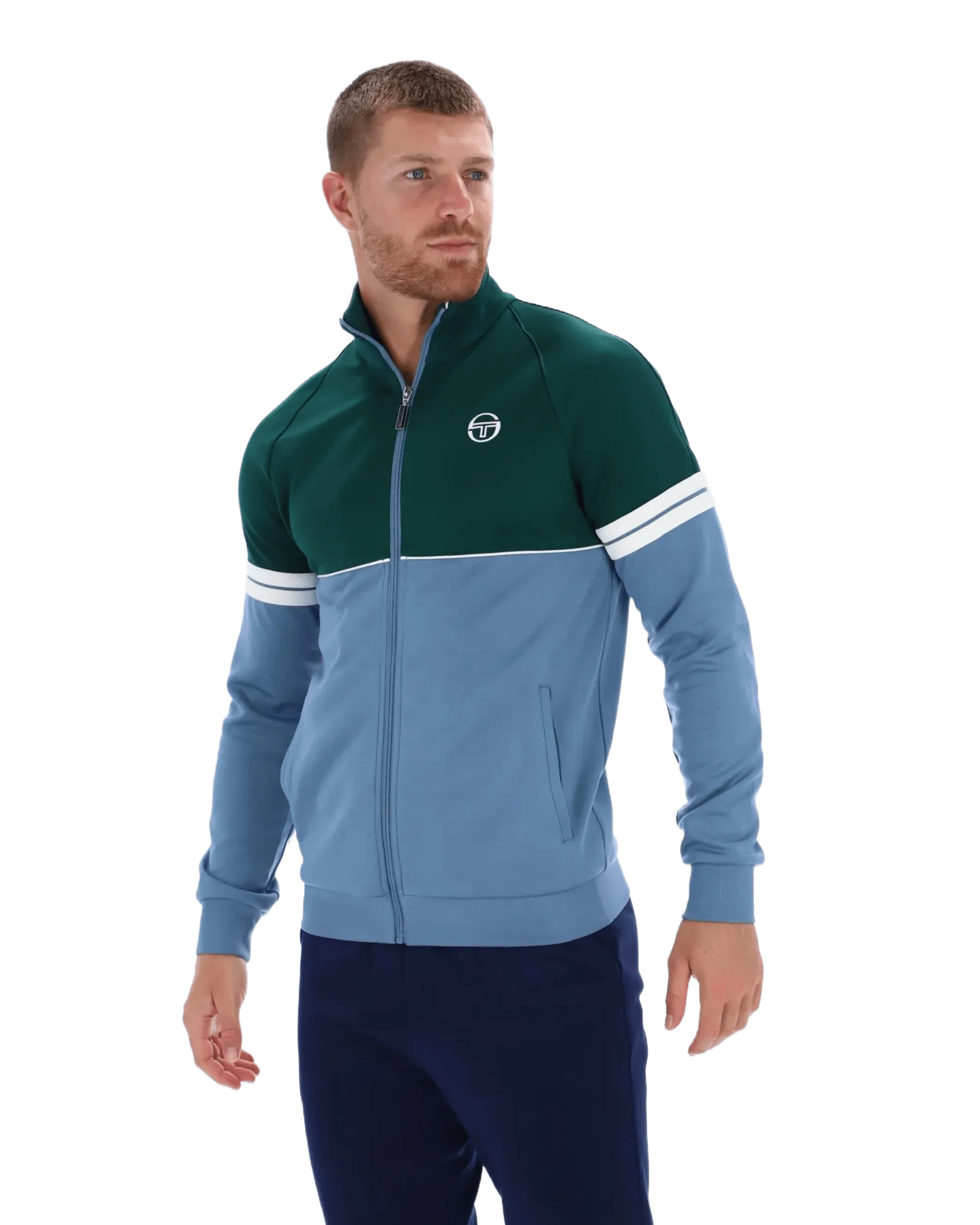 Orion TJ Track Jacket in Rainforest Coronet Blue / Gardenia - Image 6
