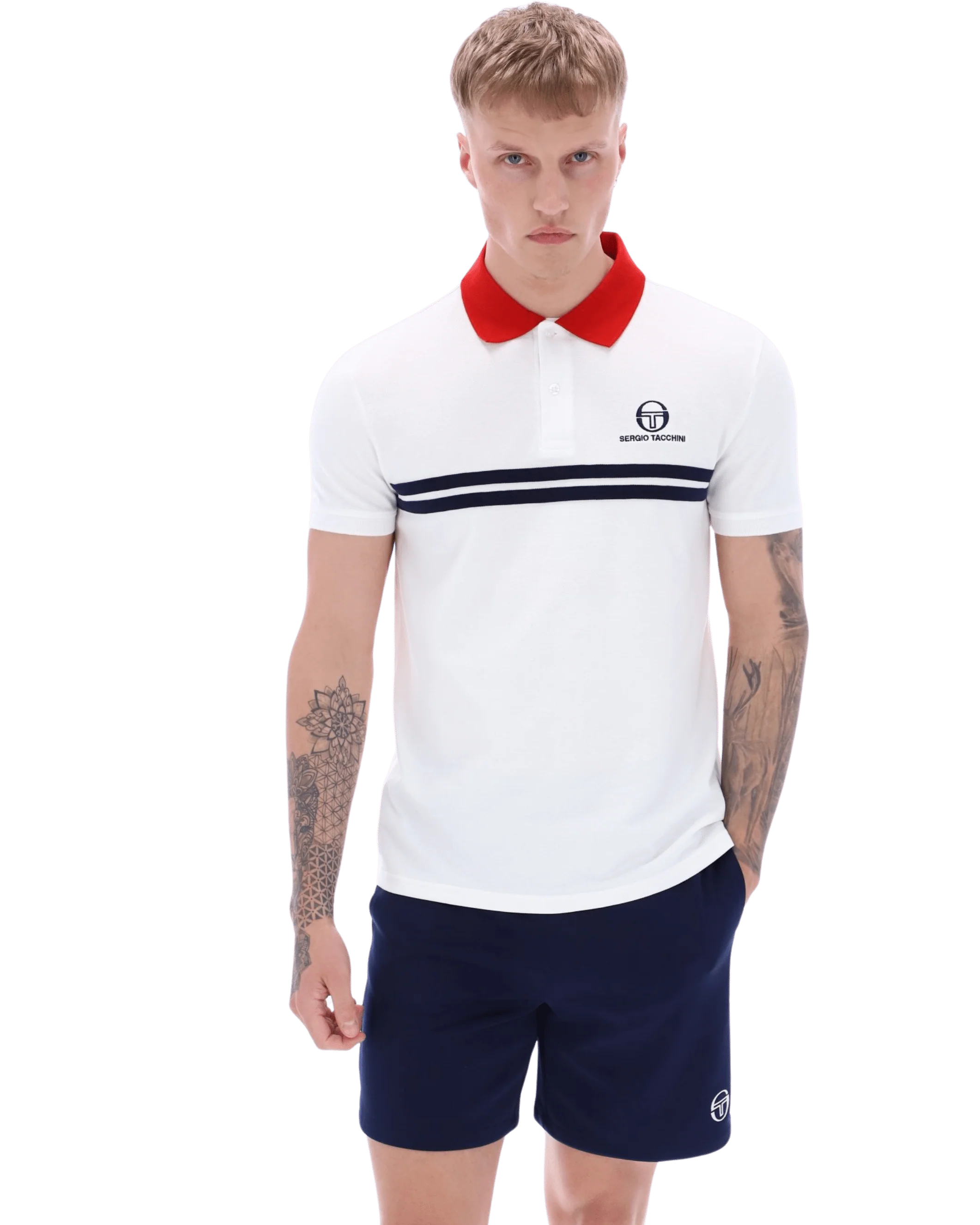 Supermac Polo Polo Shirt In White/Adrenaline Rush - Image 5