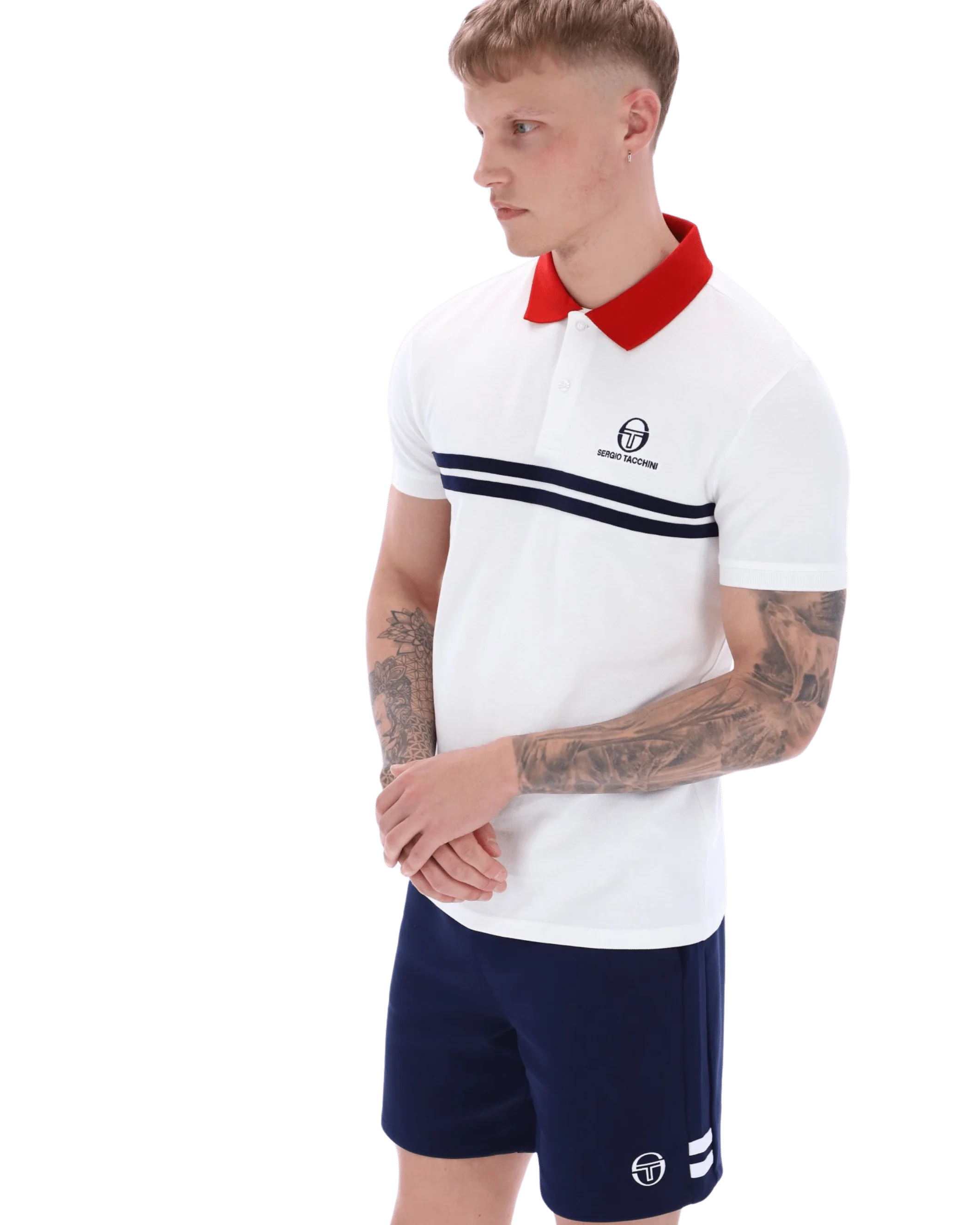 Supermac Polo Polo Shirt In White/Adrenaline Rush - Image 6