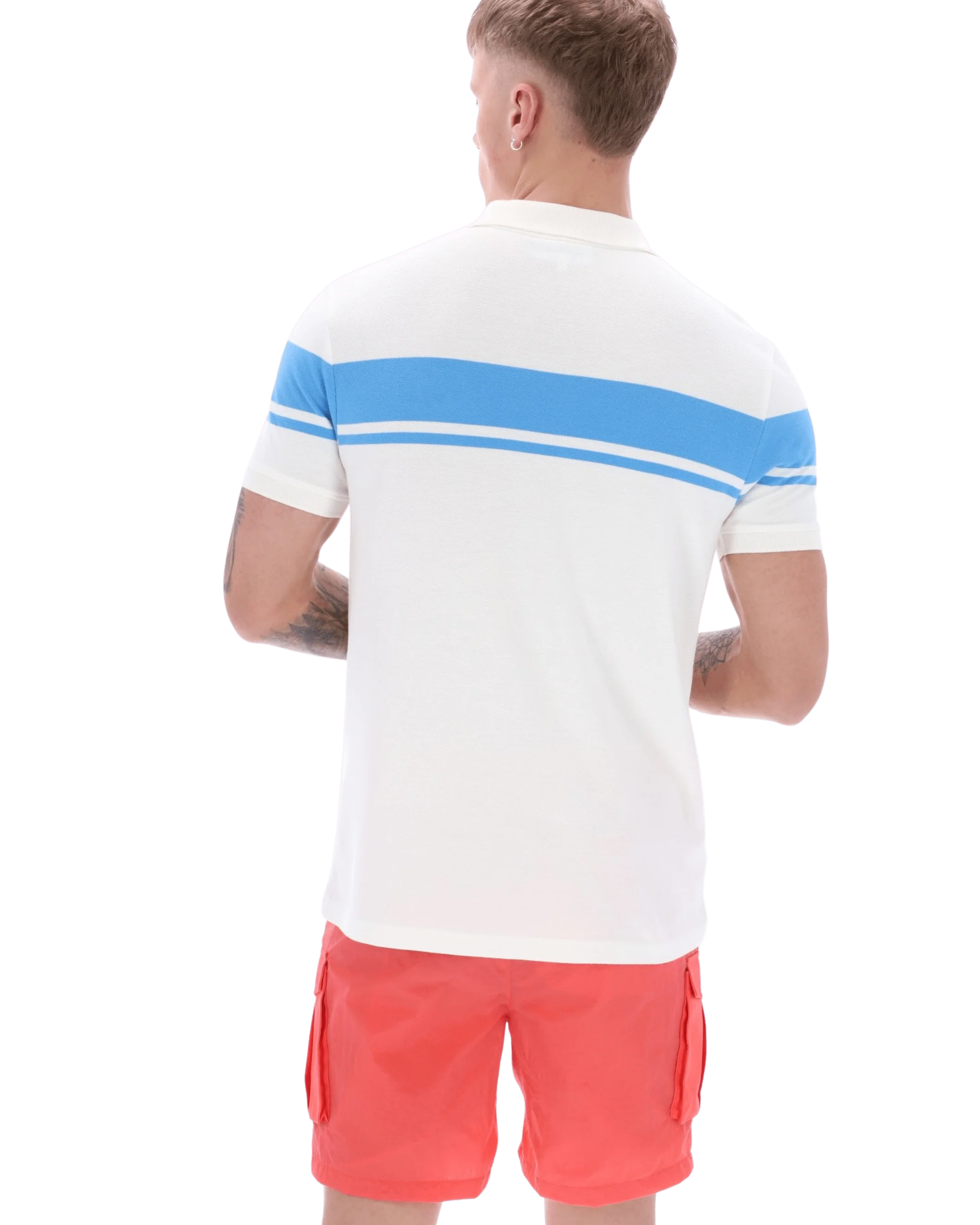 Young Line Polo Polo Shirt In Gardenia/Azure Blue - Image 6