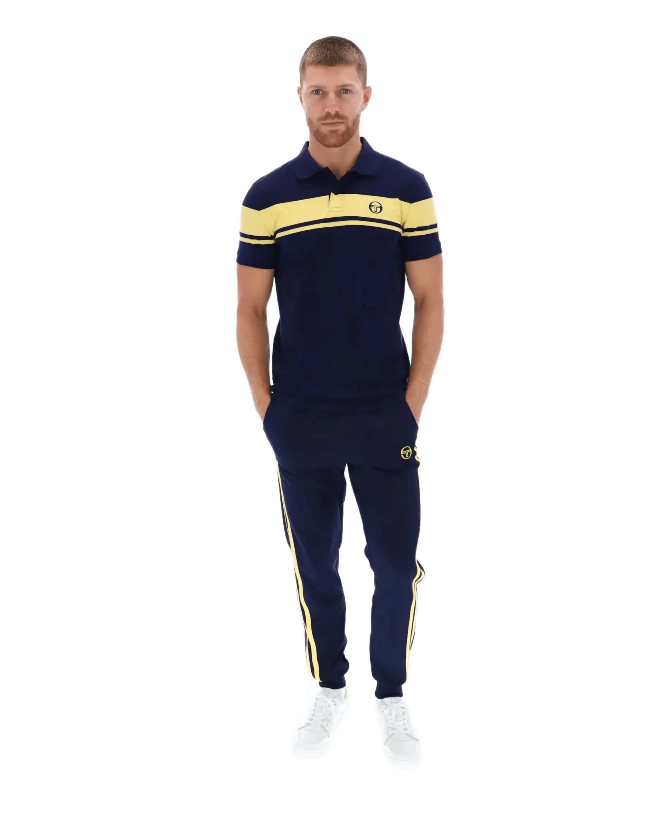 Young Line Polo Shirt in Maritime Blue / Lemon Drop - Image 12