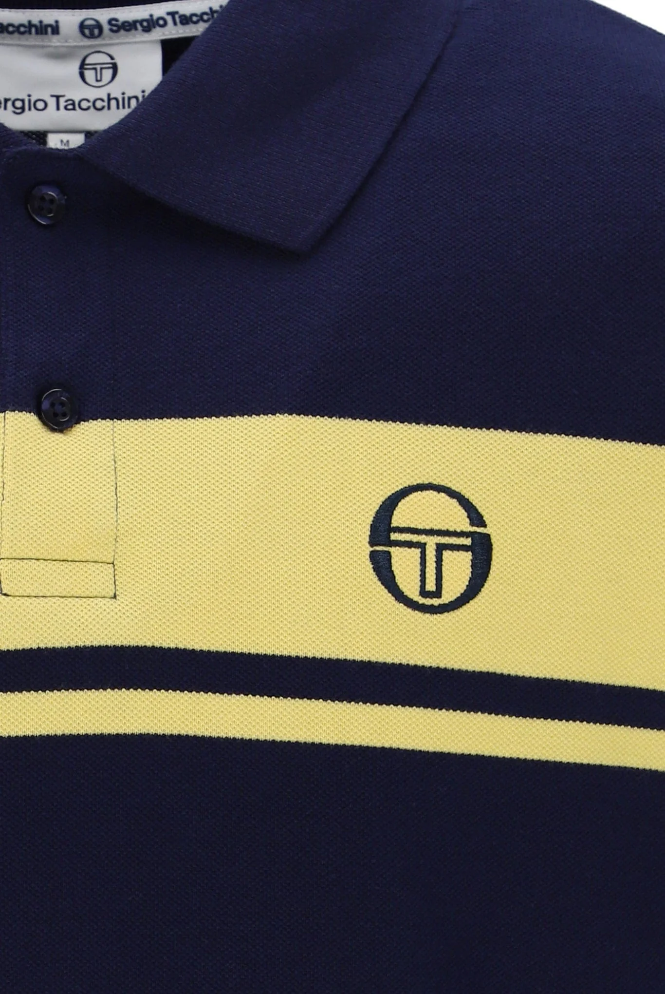 Young Line Polo Shirt in Maritime Blue / Lemon Drop - Image 3