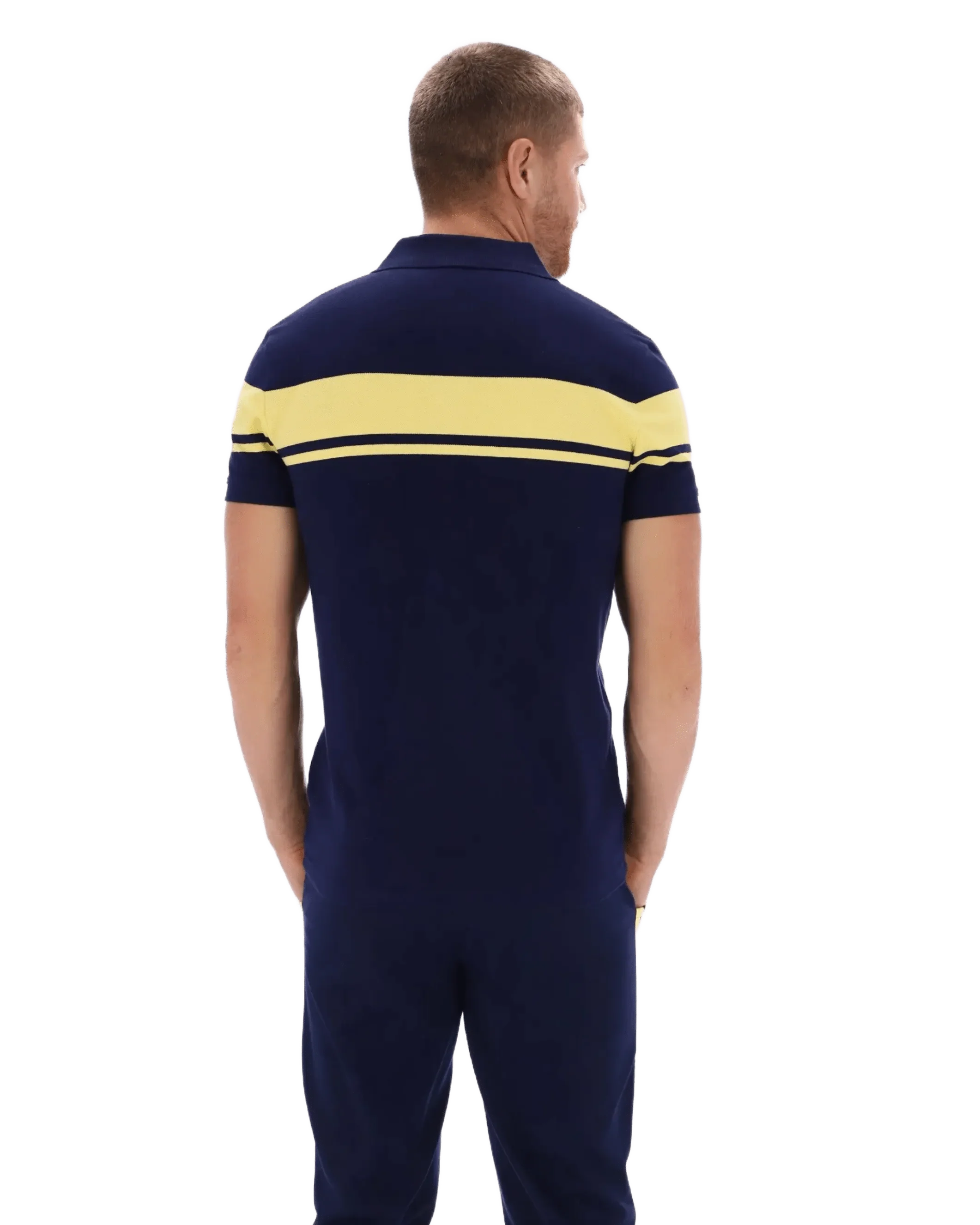 Young Line Polo Shirt in Maritime Blue / Lemon Drop - Image 5
